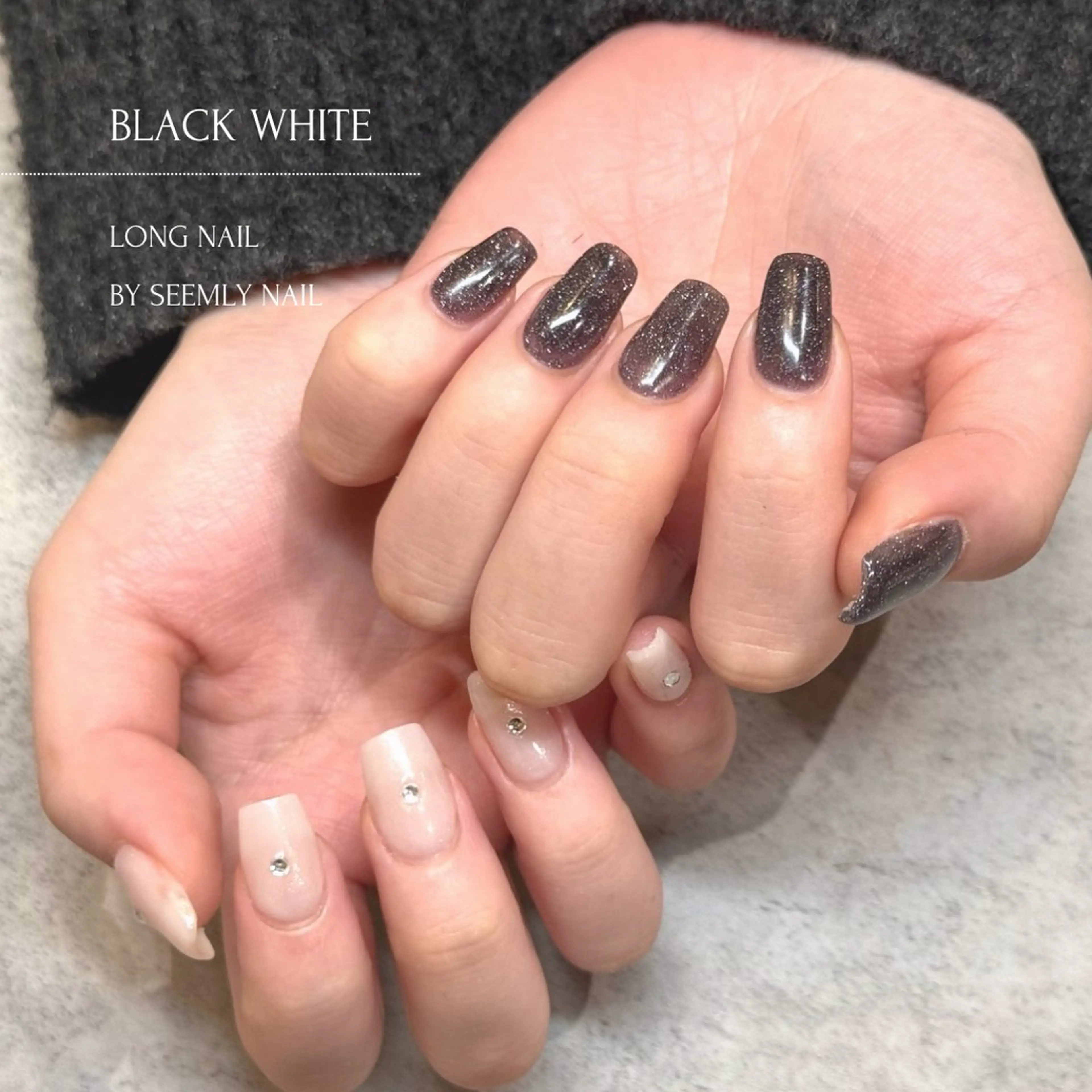 ネイル ジェルネイル ラメ(グリッター) マグネットネイル パラジェル 冬ネイル Seemly 千田町店所属・フラワーパラジェル 🌸シームリーエミのネイルデザイン