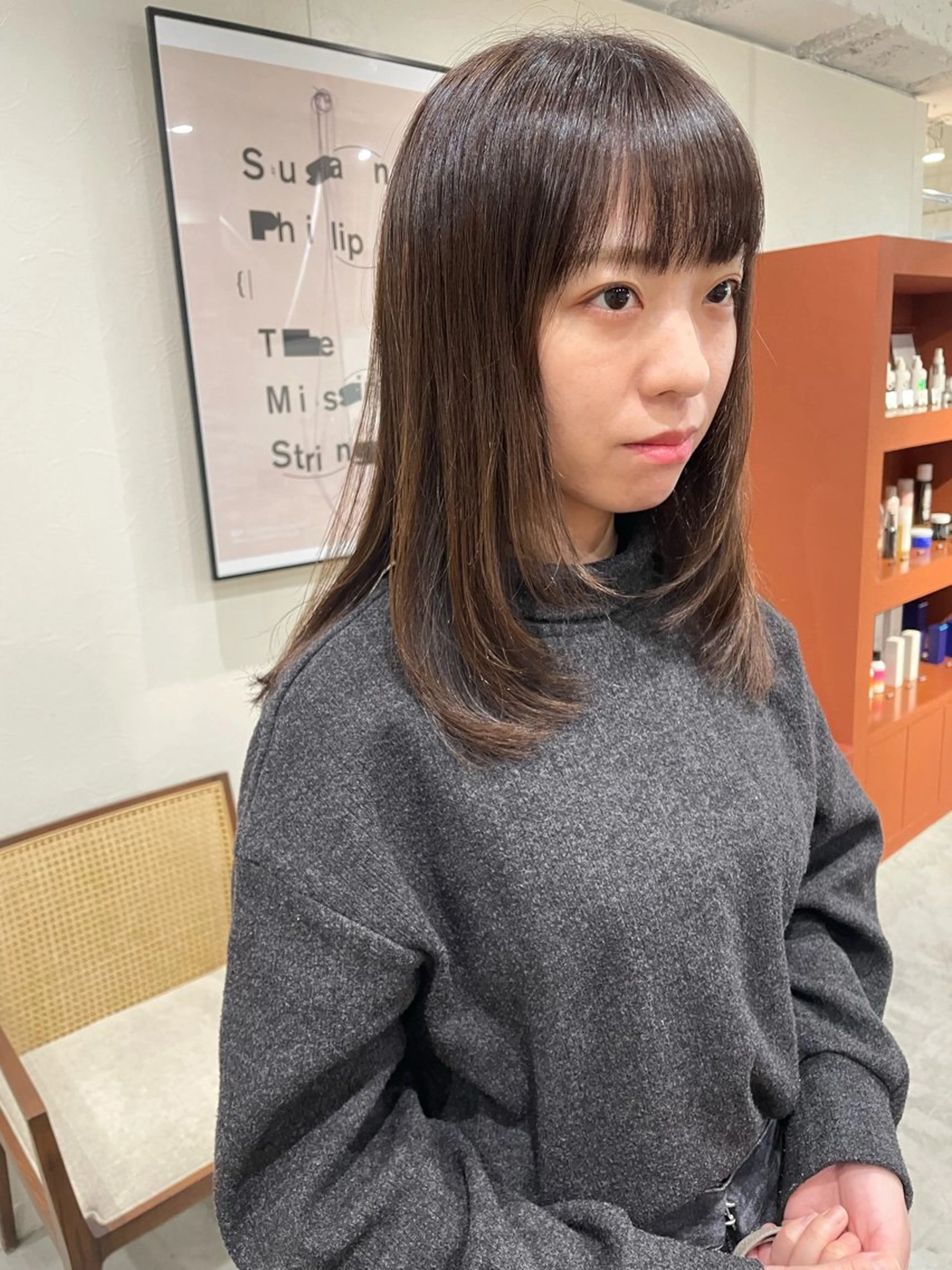 セミロング カラー カット ヘアカラー 鳥山愛結/パーマ /透明感カラー🫧のヘアスタイル