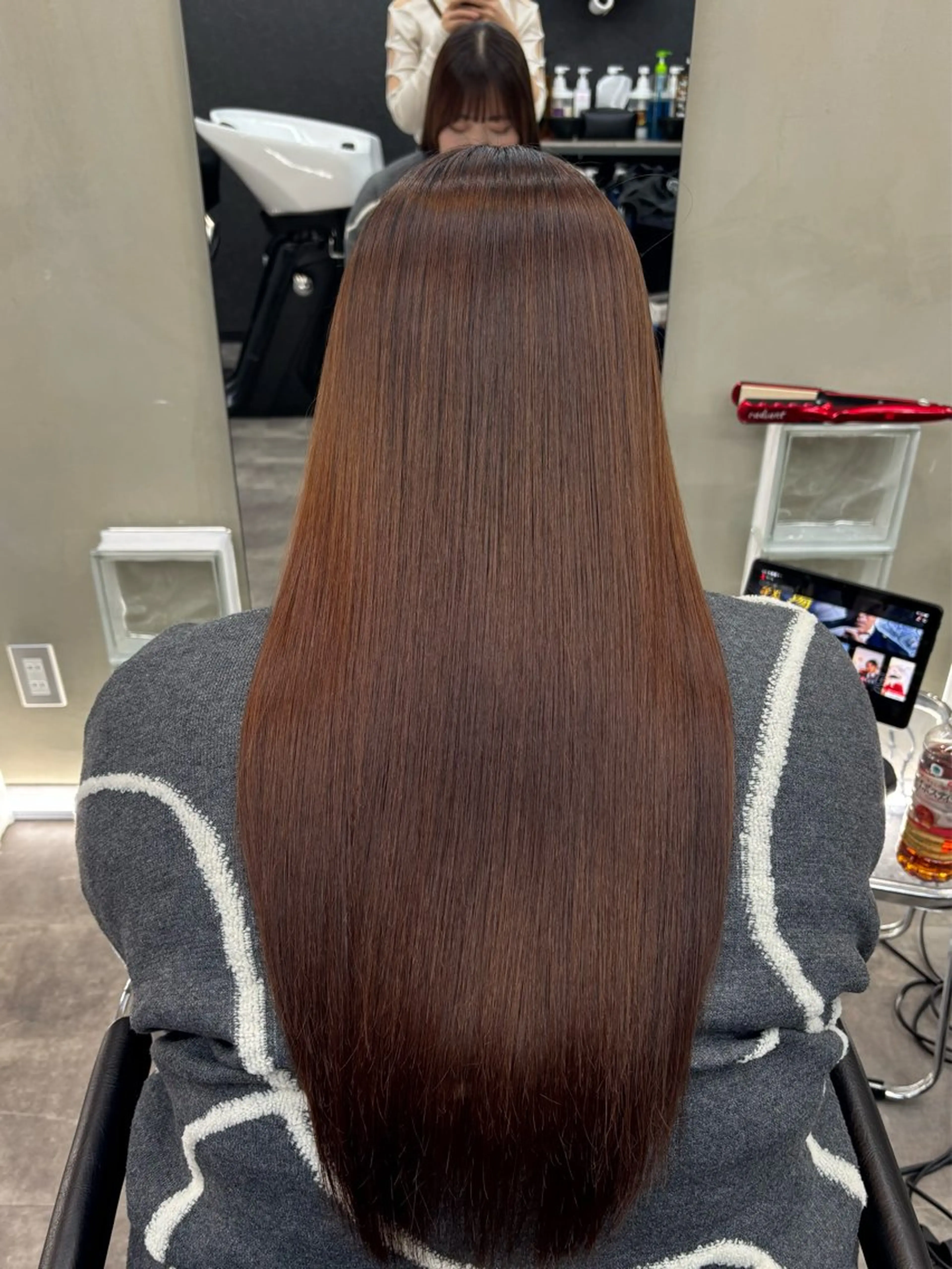 ロング 髪質改善 縮毛矯正 トリートメント 髪質改善ストレート/ ブリーチ／渋谷　福田のヘアスタイル