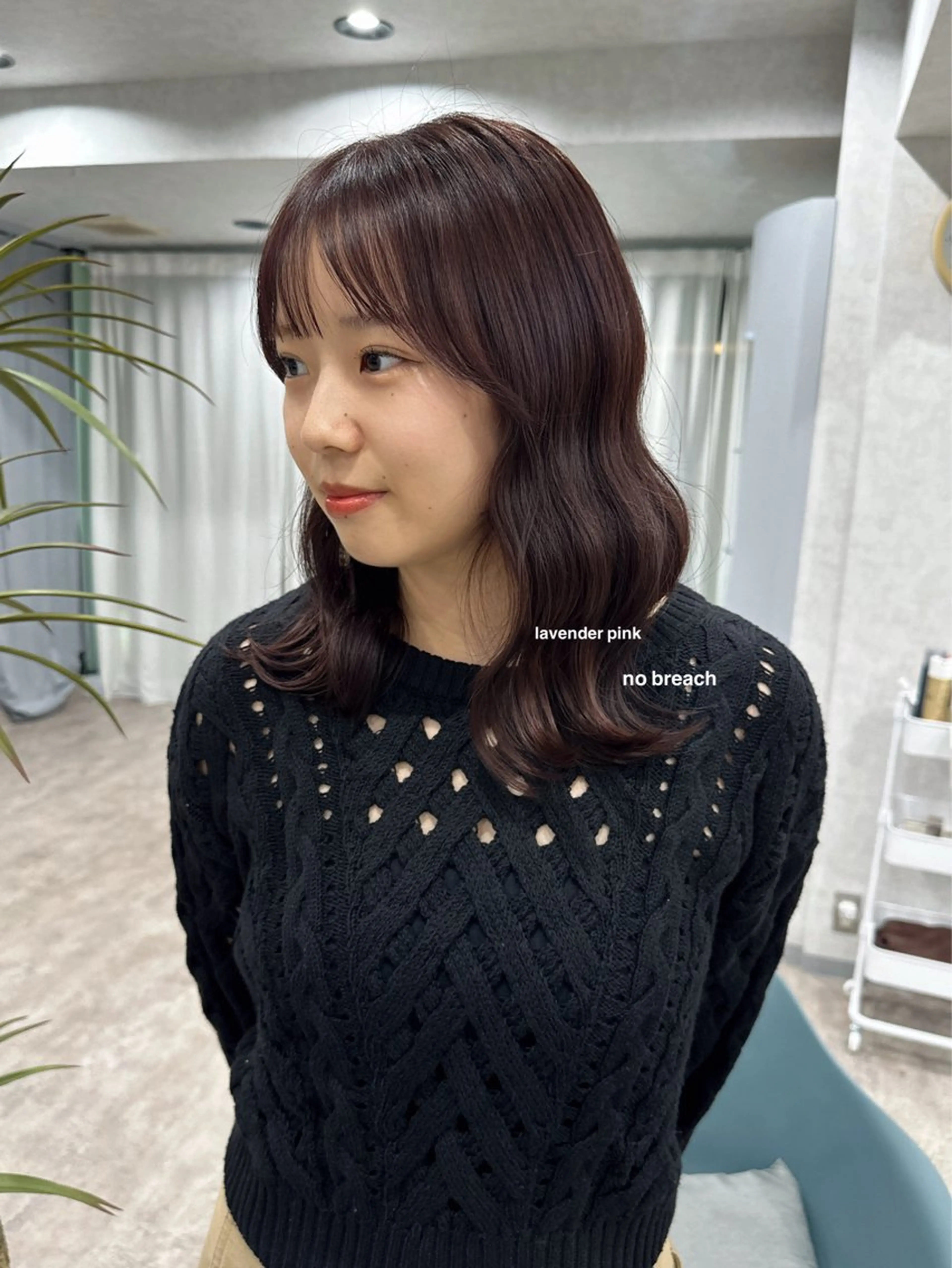 ミディアム カラー カット ヘアカラー トリートメント v-lab studio所属・韓国レイヤーカット/ 艶カラー/ noaのヘアスタイル