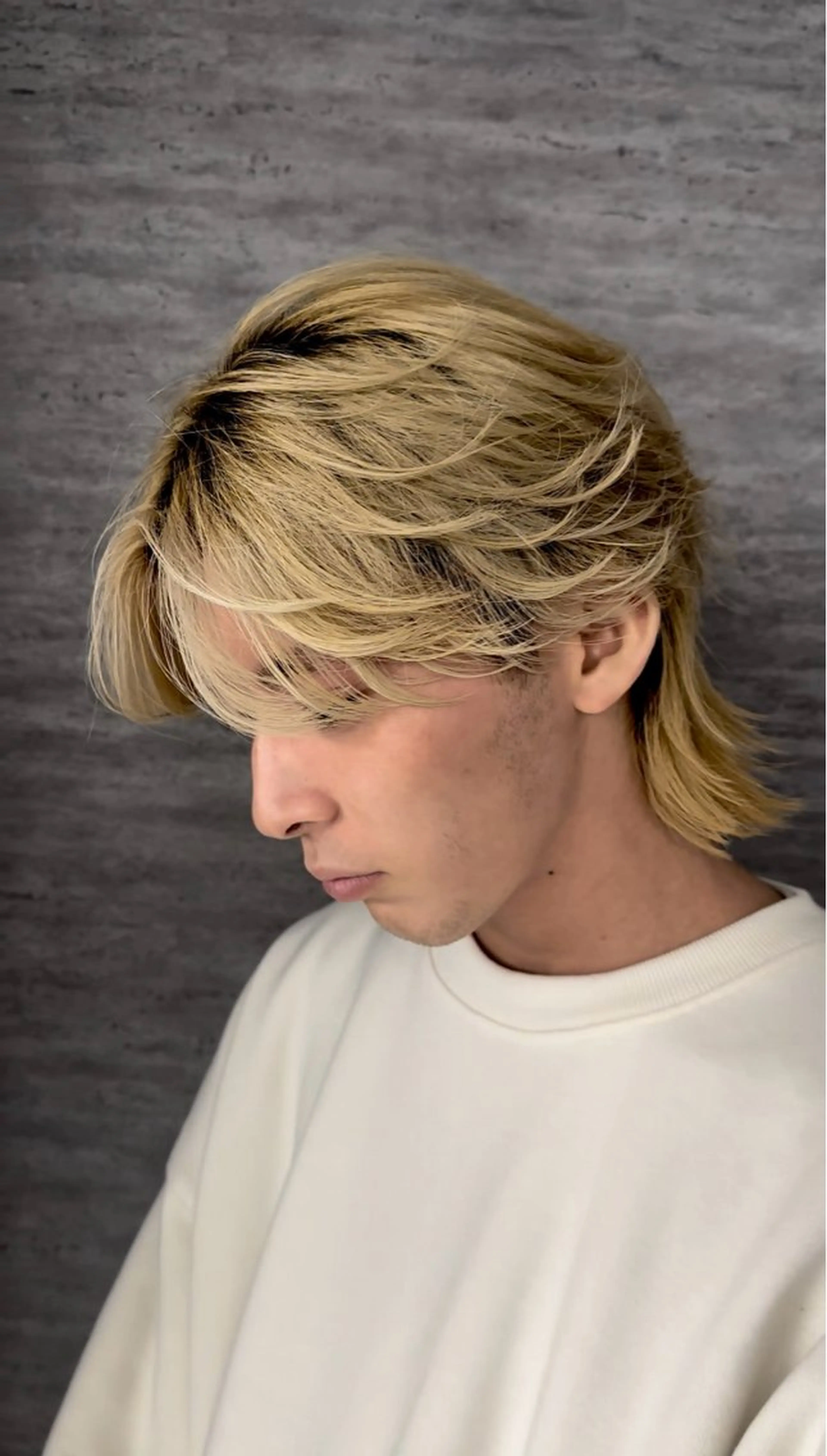 ミディアム メンズ カット ニュアンス/フェザー /ウルフ/伶馬のヘアスタイル