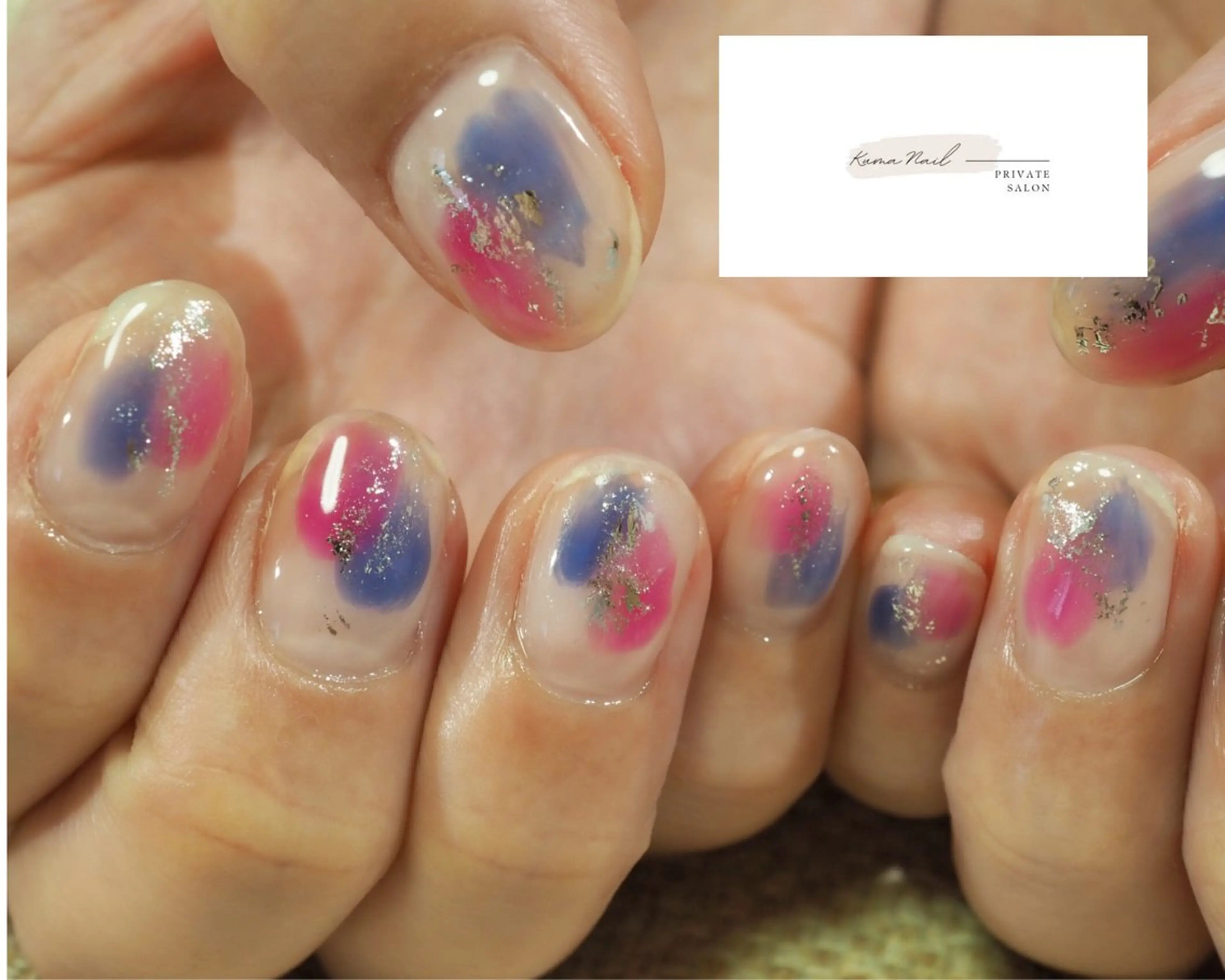 ネイル クリアネイル ニュアンスネイル ショートネイル シンプルネイル 夏ネイル 藤が丘/守山/長久手 Kuma Nailのネイルデザイン