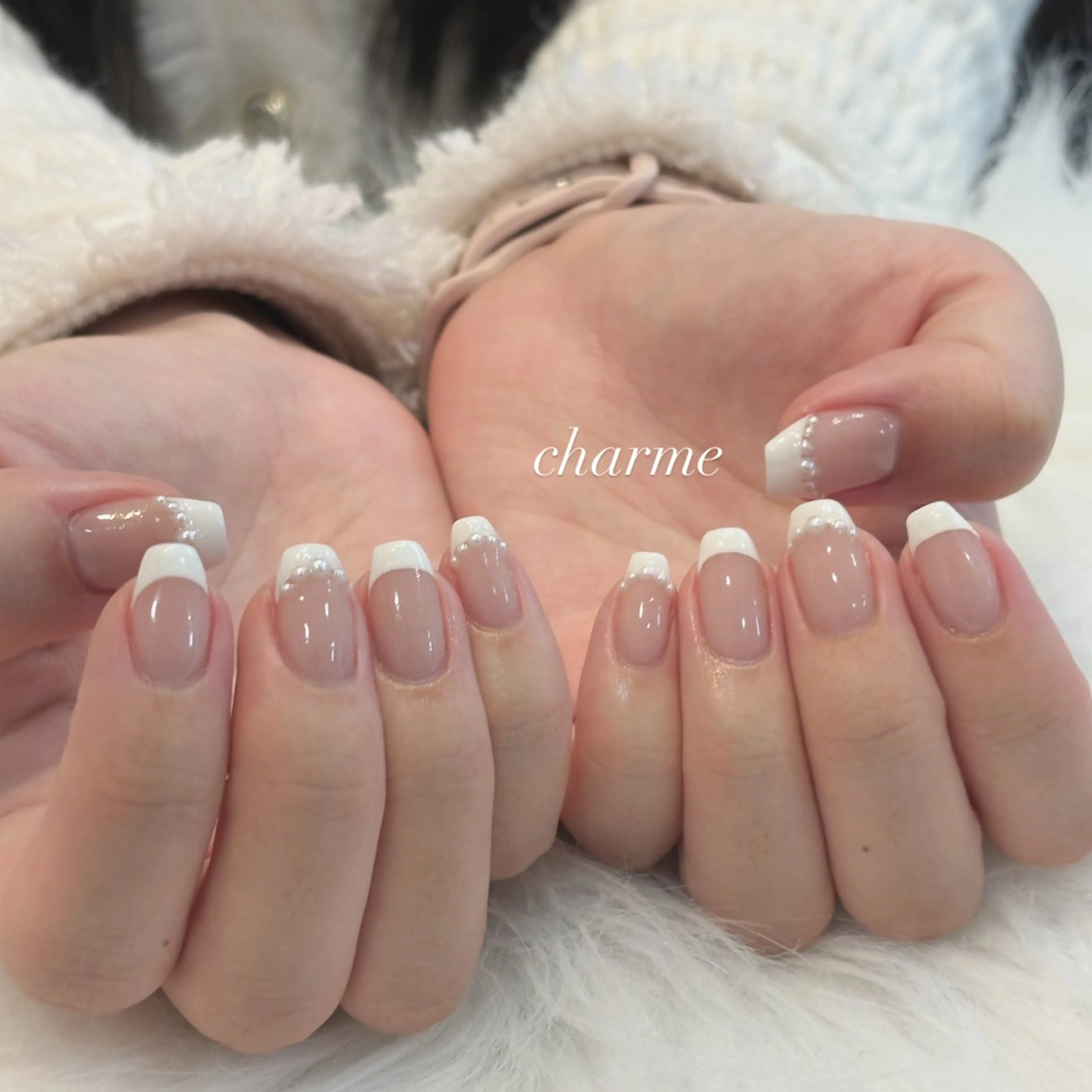 ネイル 持ち込み シンプルネイル charme yuiのネイルデザイン