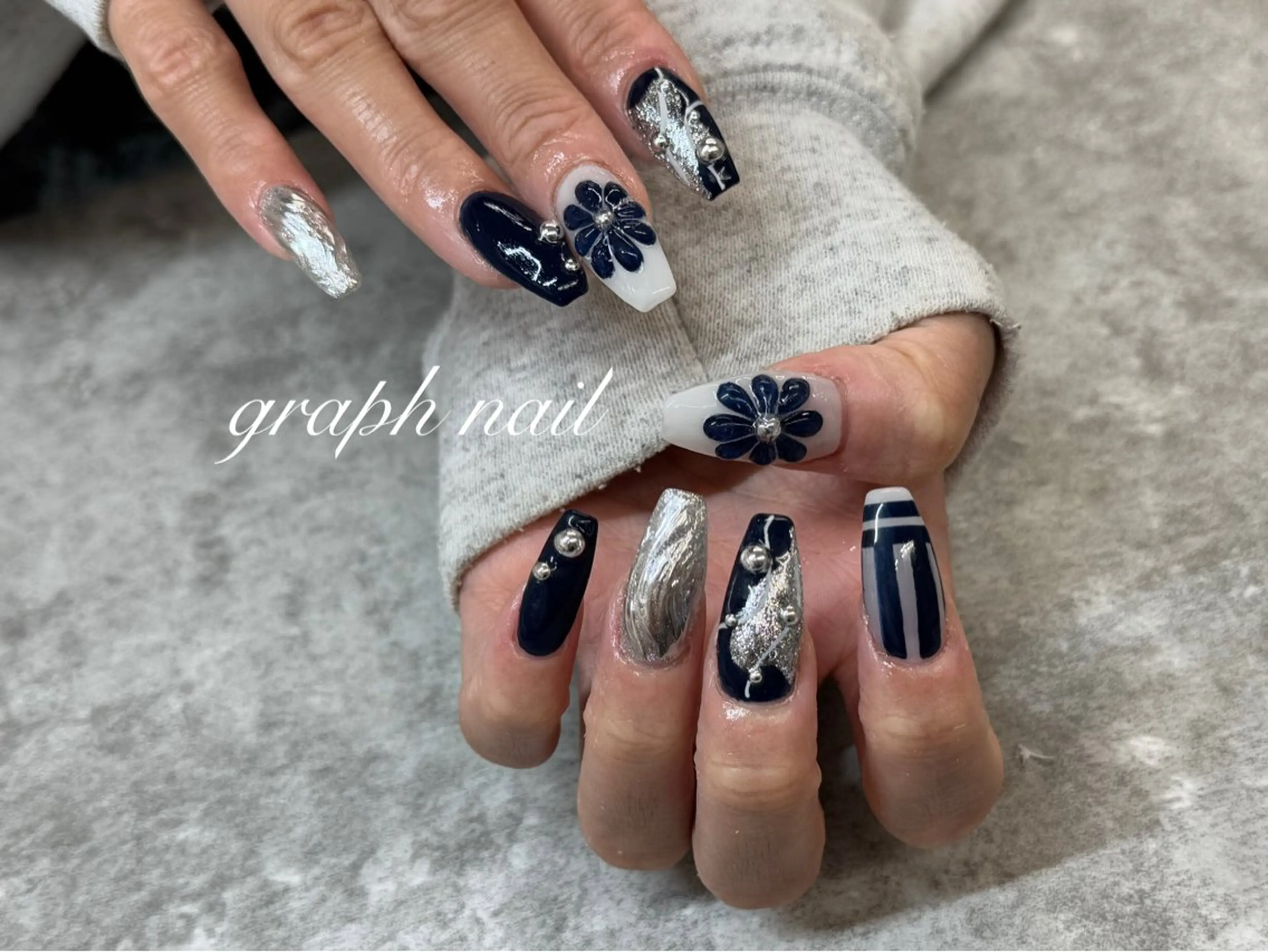 ネイル 長さ出し ハンドネイル graph nail【グラフ ネイル】所属・graphnail‪ ‪‪❤︎‬manaのネイルデザイン