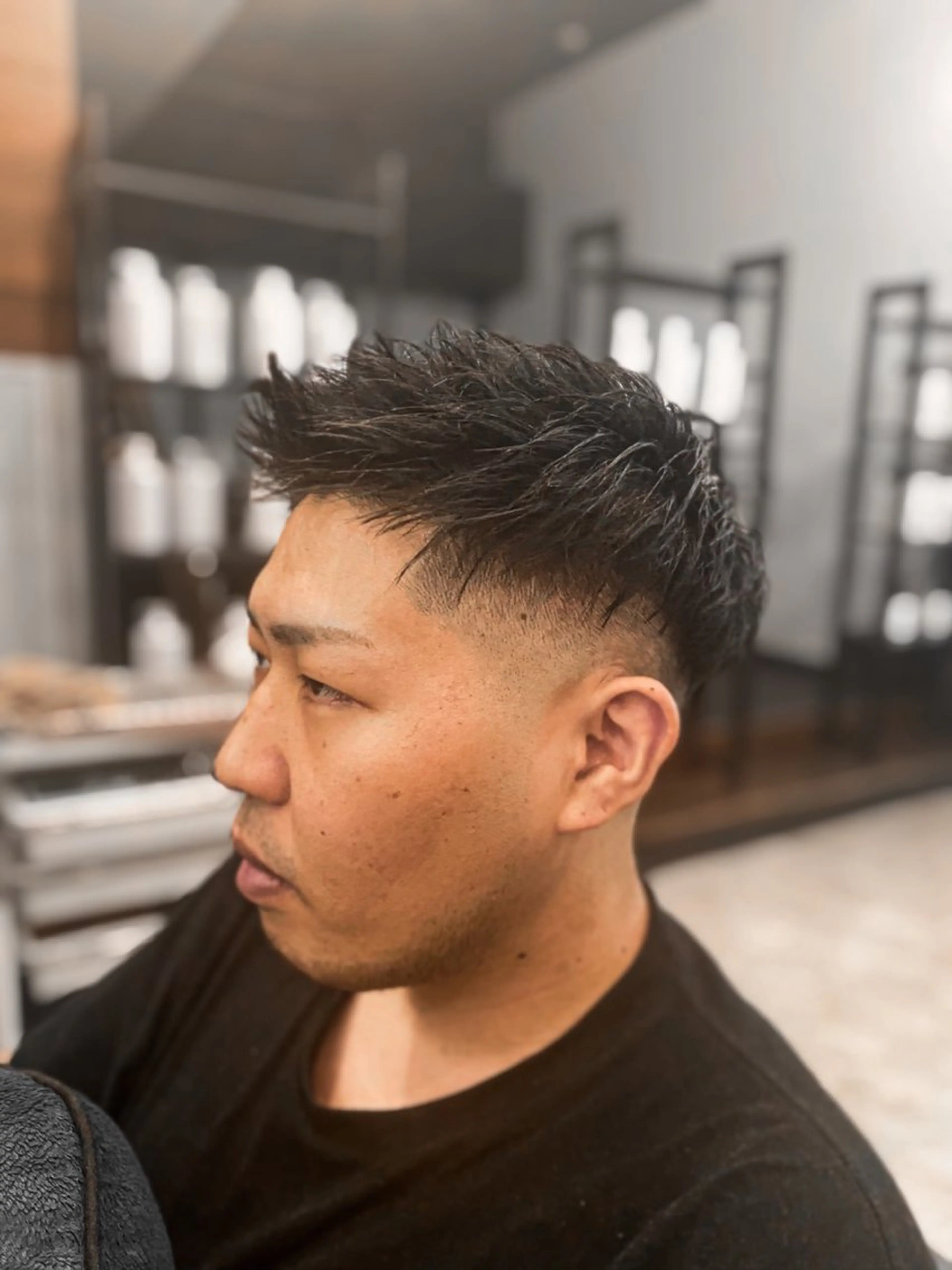ショート メンズ キッズ アップバング フェードカット スキンフェード カット ヘッドスパ IRIE HAIR DESIGN所属・IRIE⚡️メンズ/ パーマ⚡️北川聖也のヘアスタイル