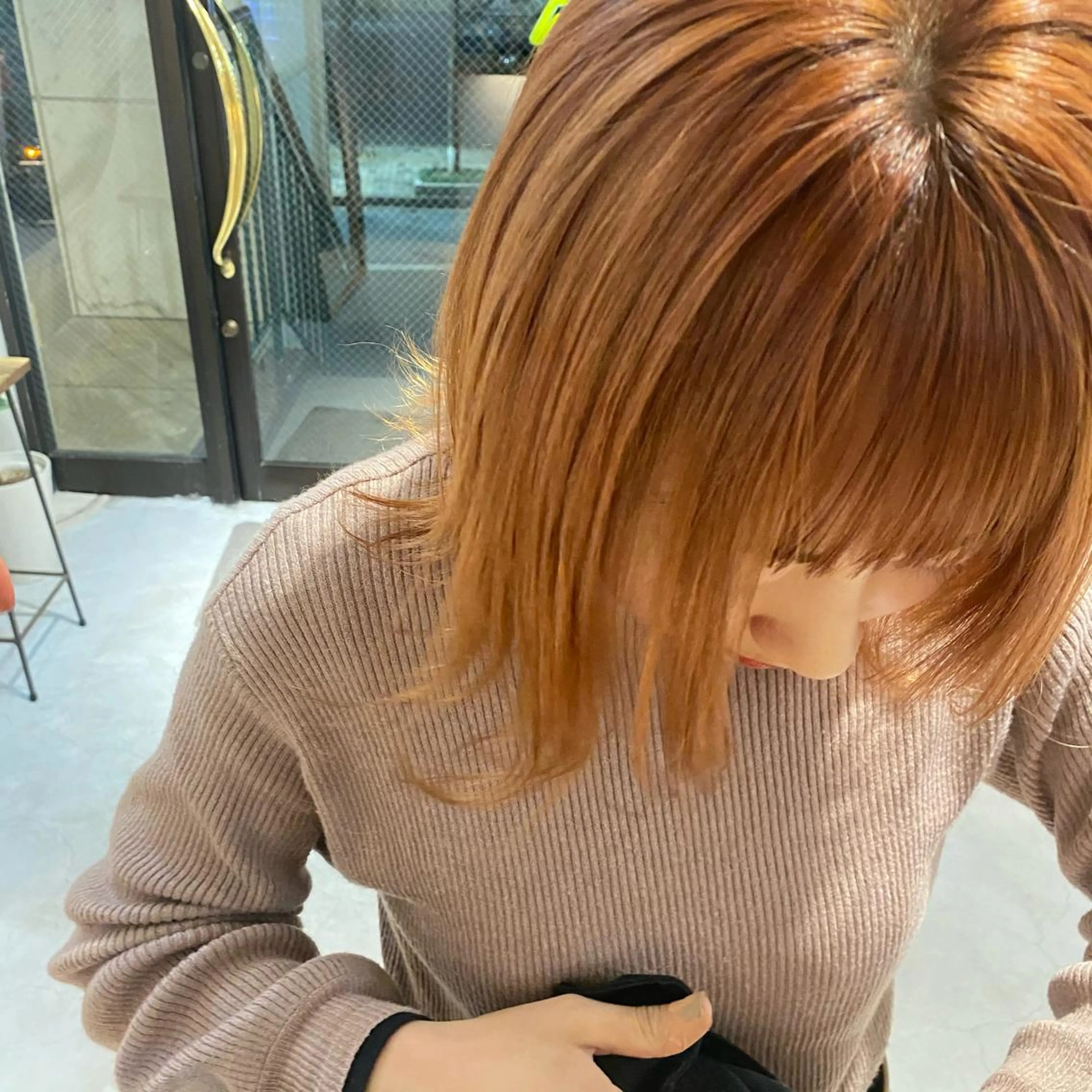 ミディアム カラー ヘアアレンジ ブリーチ トリートメント pu+on. nailworks所属・fuyumi / ニュアンスネイルのネイルデザイン