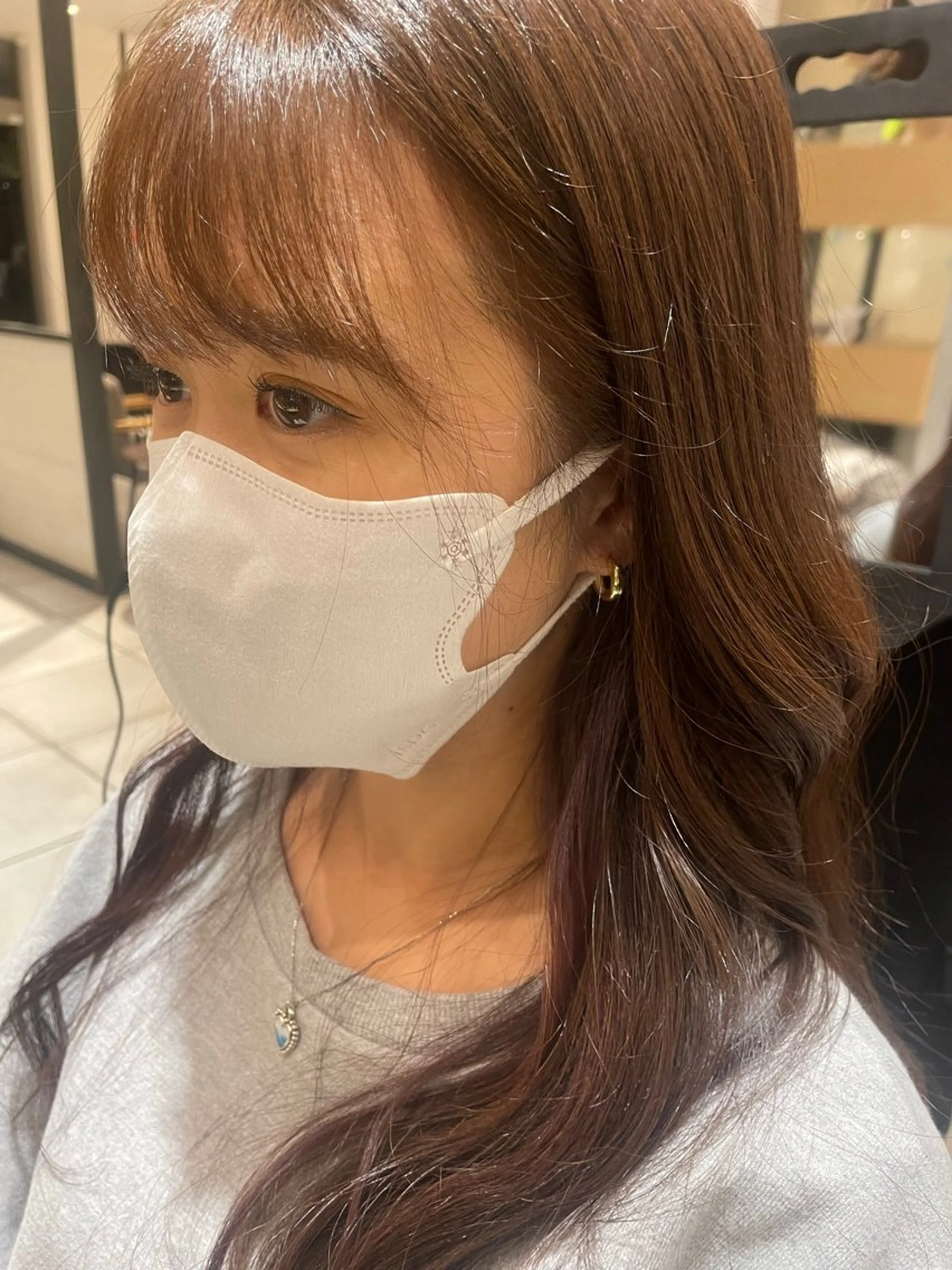 カラー イヤリングカラー フクイ ミユのヘアスタイル