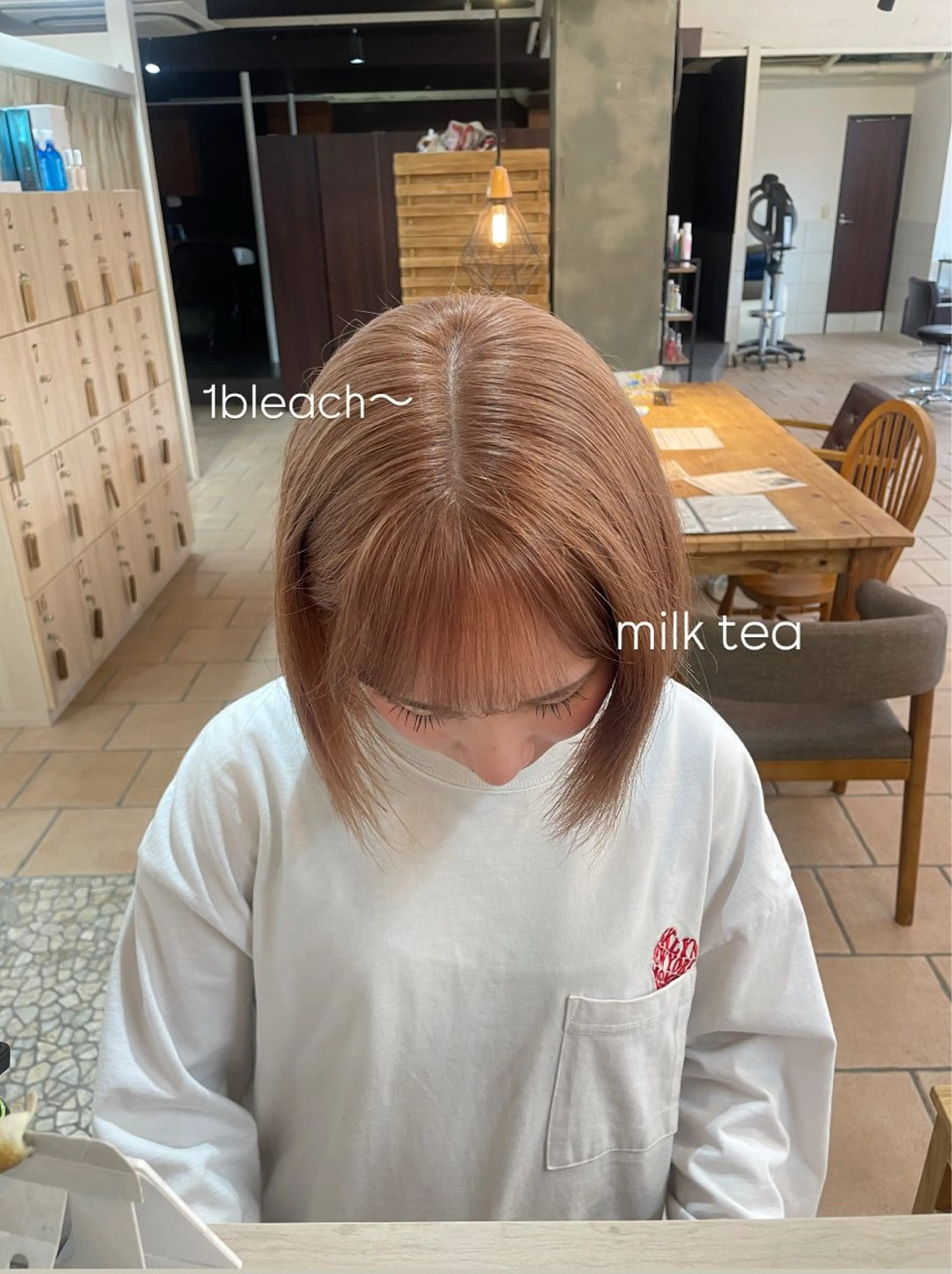 【平日限定】ブリーチ＋オンカラー＋ケラチントリートメント👄※補足説明お読み下さい☺︎の写真