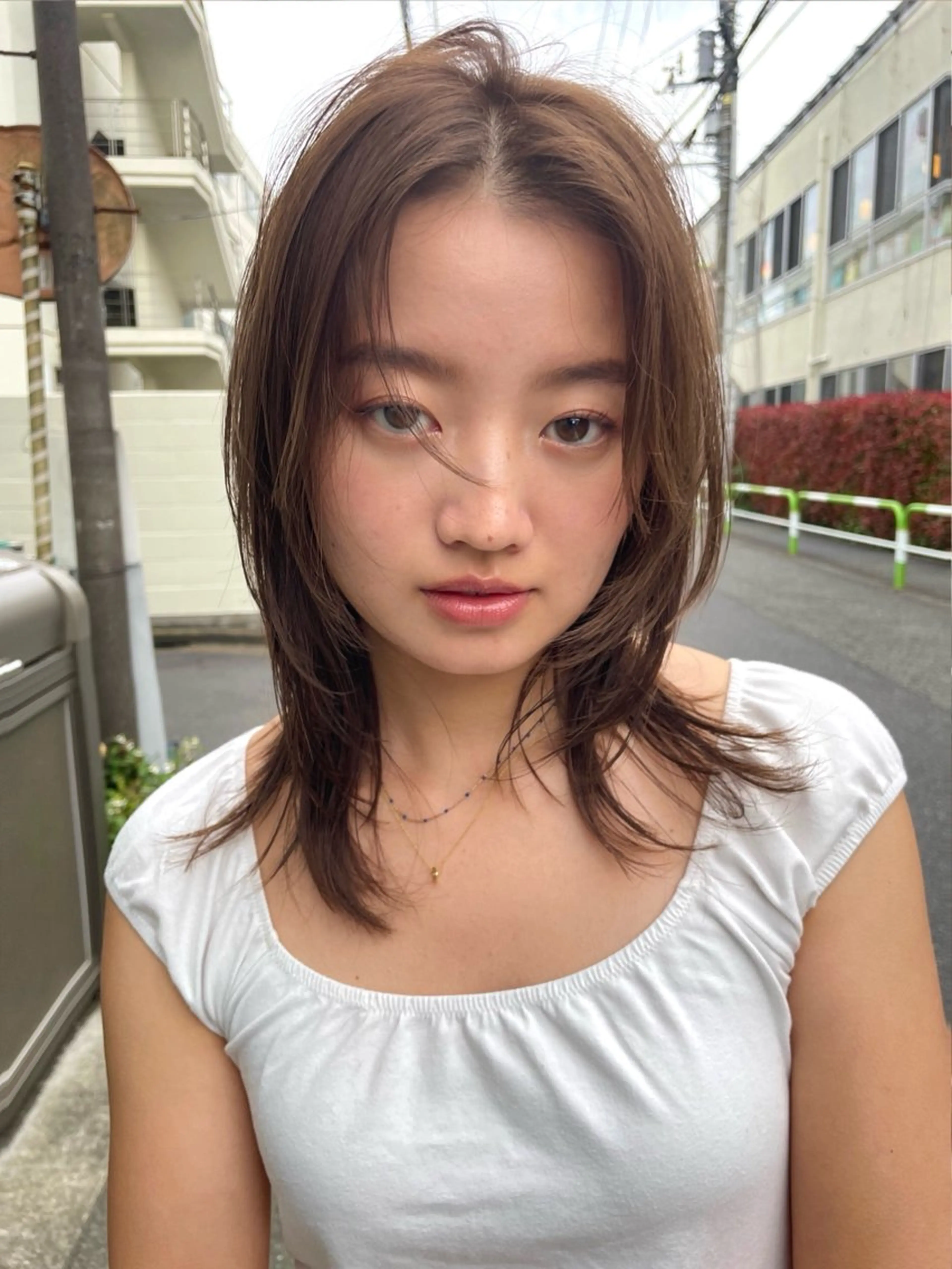 ミディアム カラー ブリーチ ブラウンカラー ブリーチなしカラー 森田 博樹のヘアスタイル