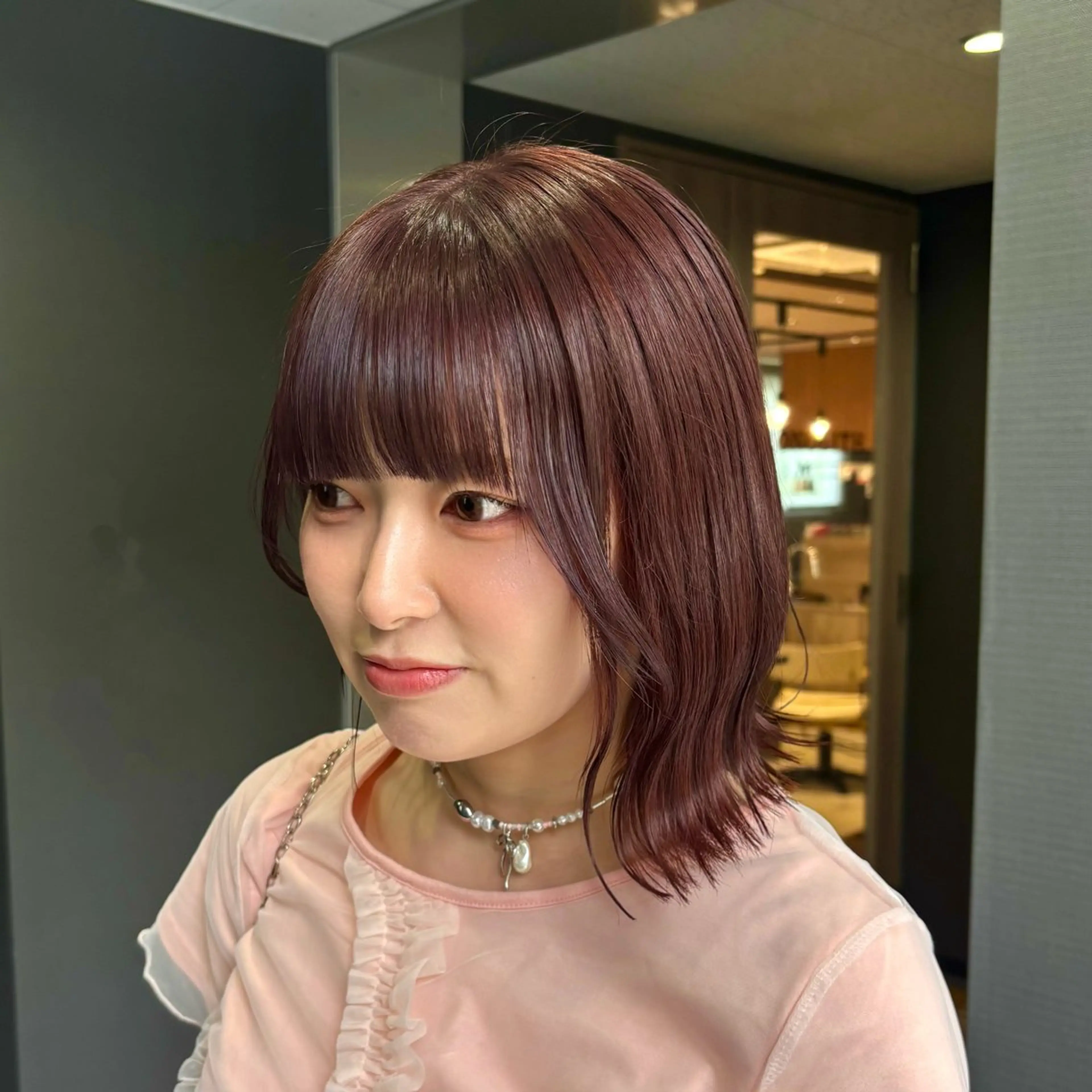 ミディアム カラー ピンクカラー ボブ カット ヘアカラー ボブ/レイヤー/暖色 カラー/dai🌿のヘアスタイル