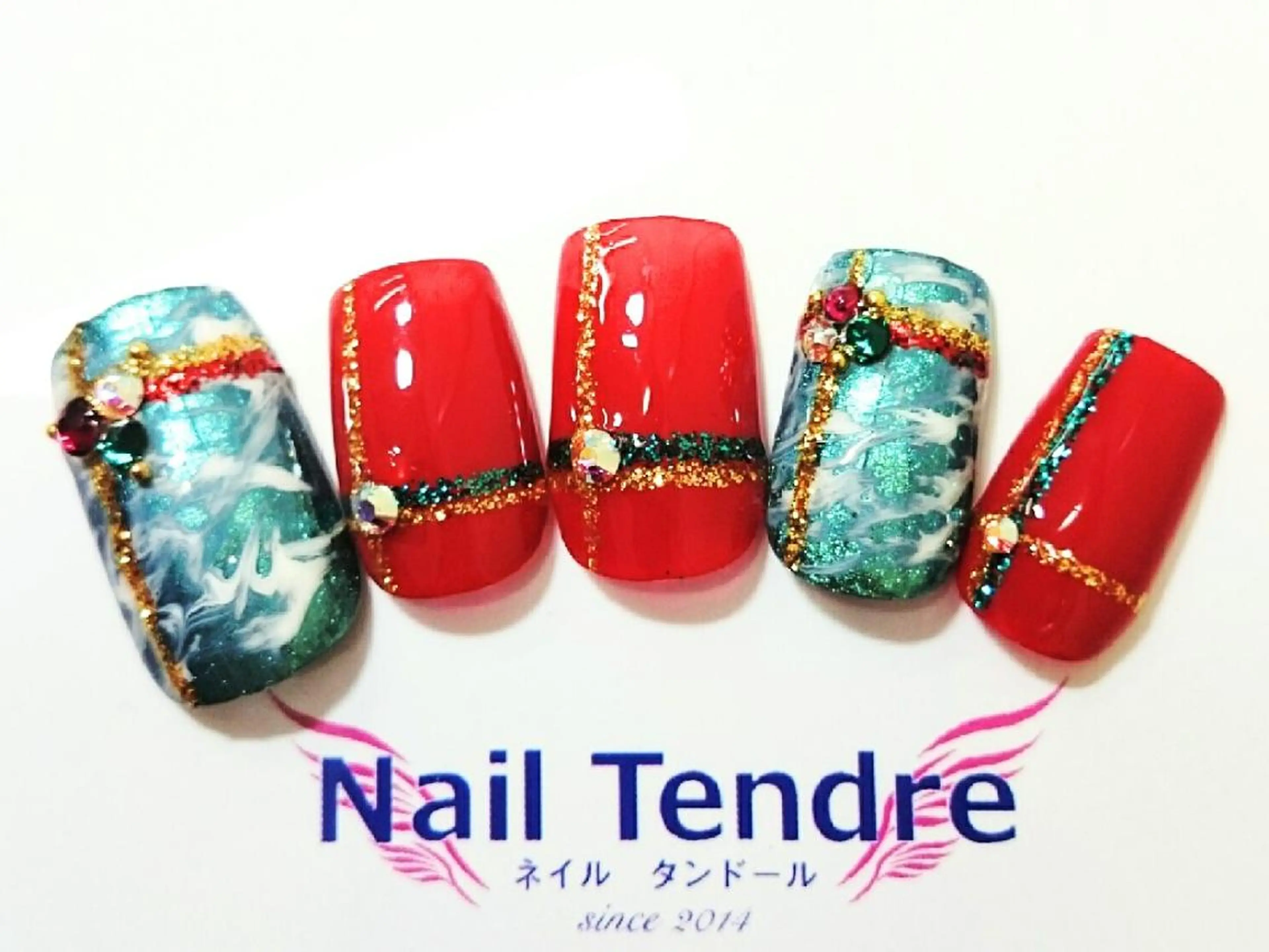 ネイル アートネイル ジェルネイル ソフトジェル ストーンネイル ハンドネイル Nail  Tendreのネイルデザイン