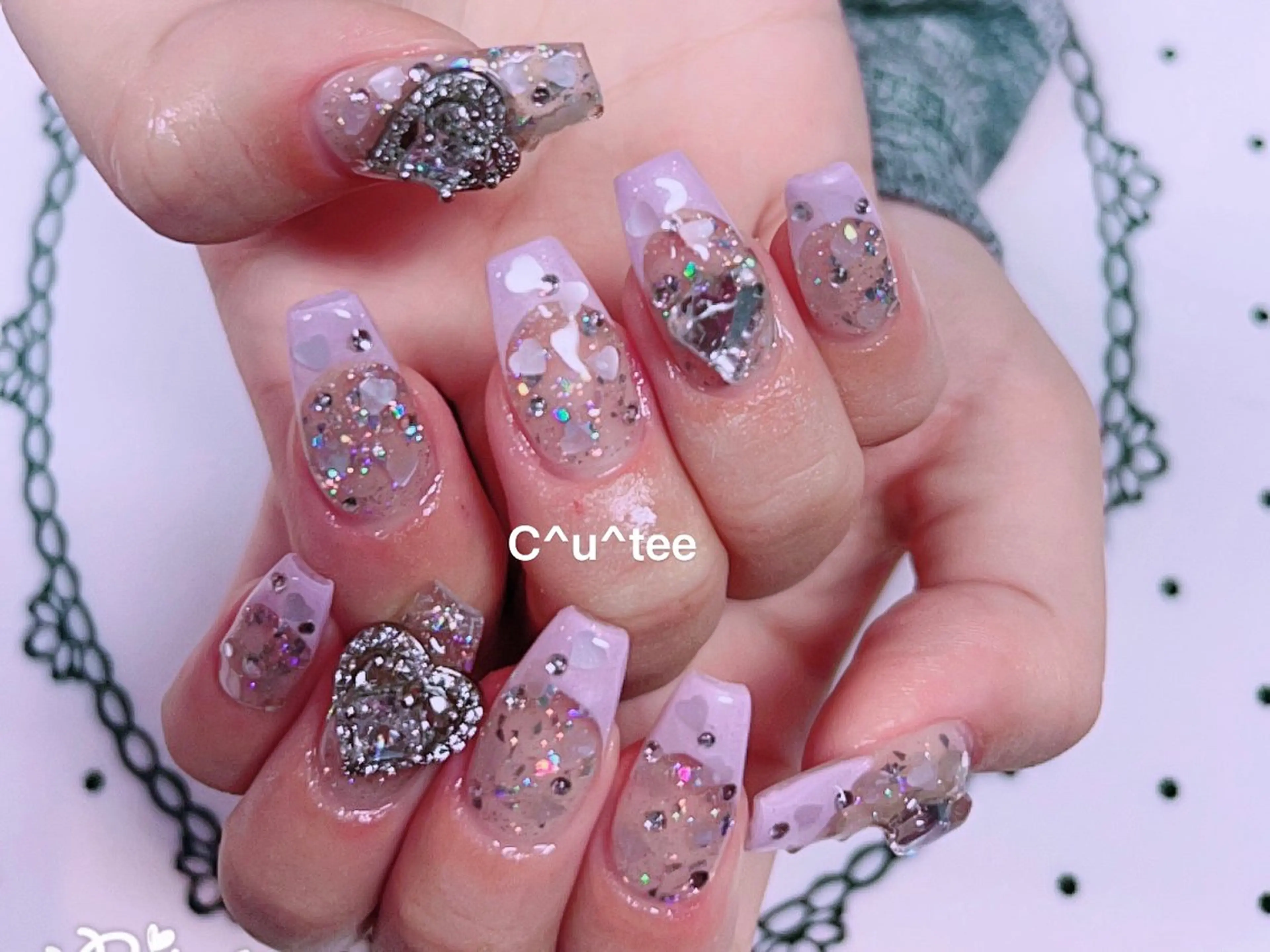 ロング 🎀CUTEE 🎀レイのネイルデザイン