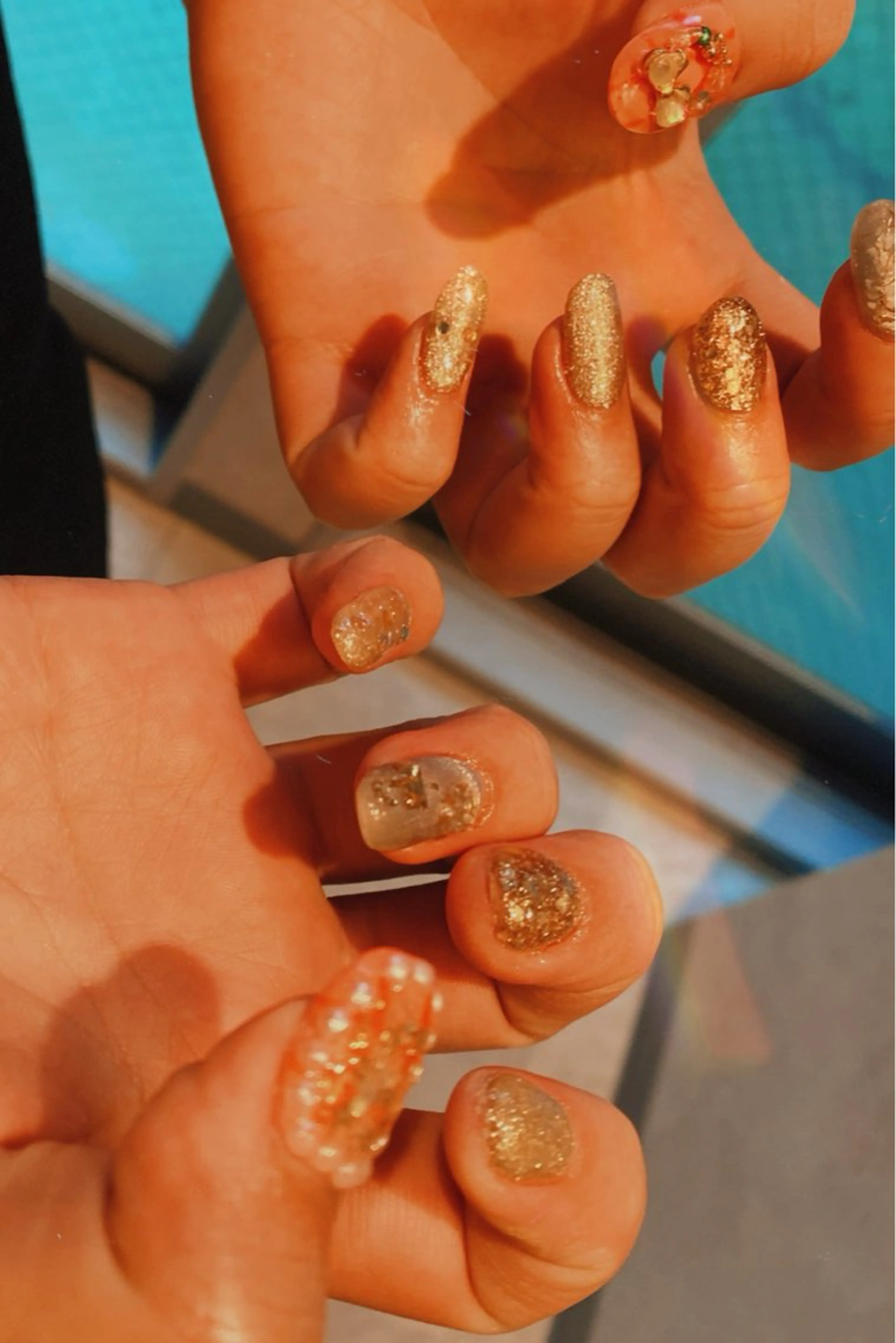 ネイル ラメ(グリッター) 冬ネイル クリスマス free hug Hiromiのネイルデザイン