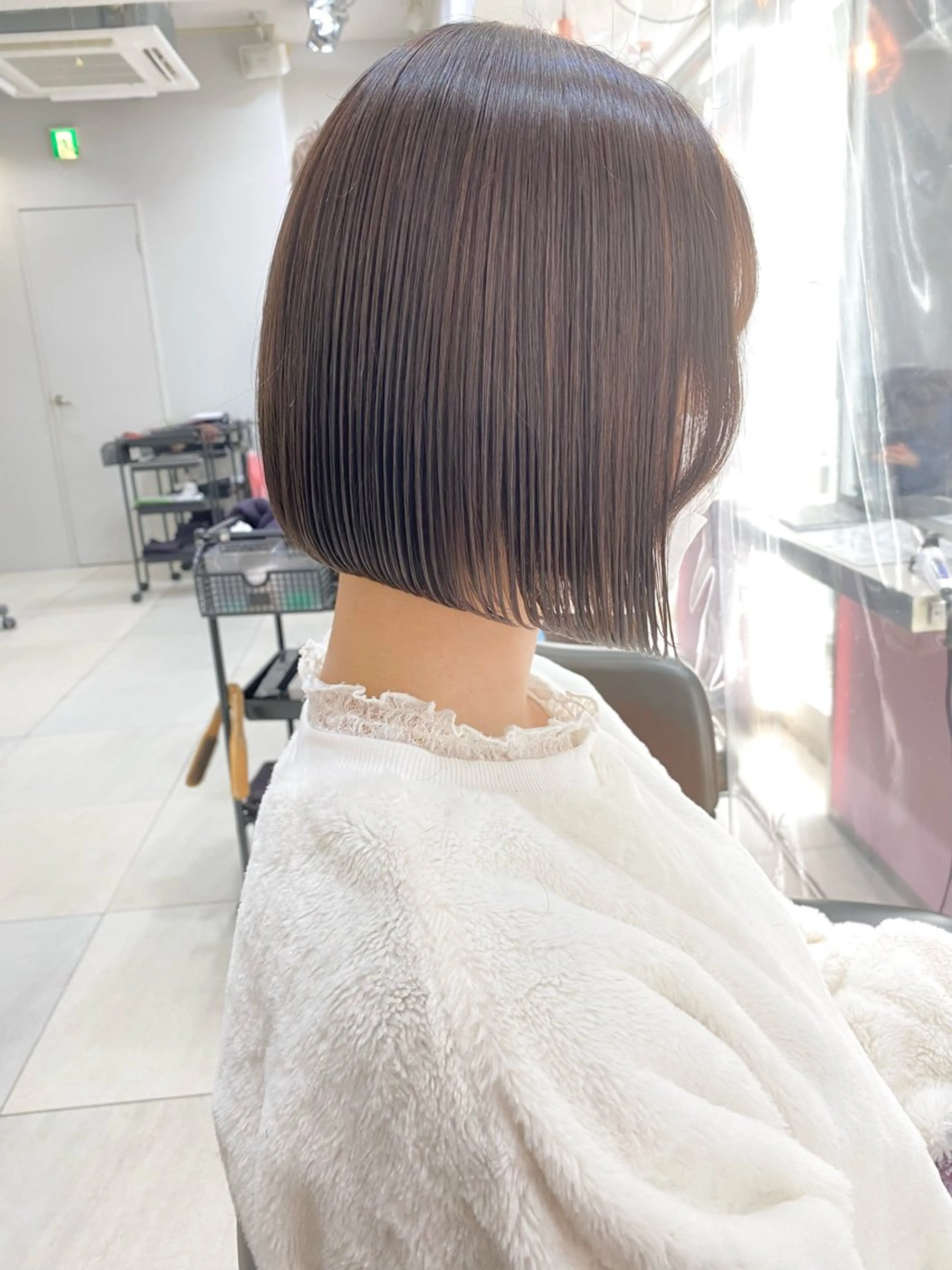 ミディアム カット ヘアカラー トリートメント ボブ/くびれボブ /植原健太のヘアスタイル