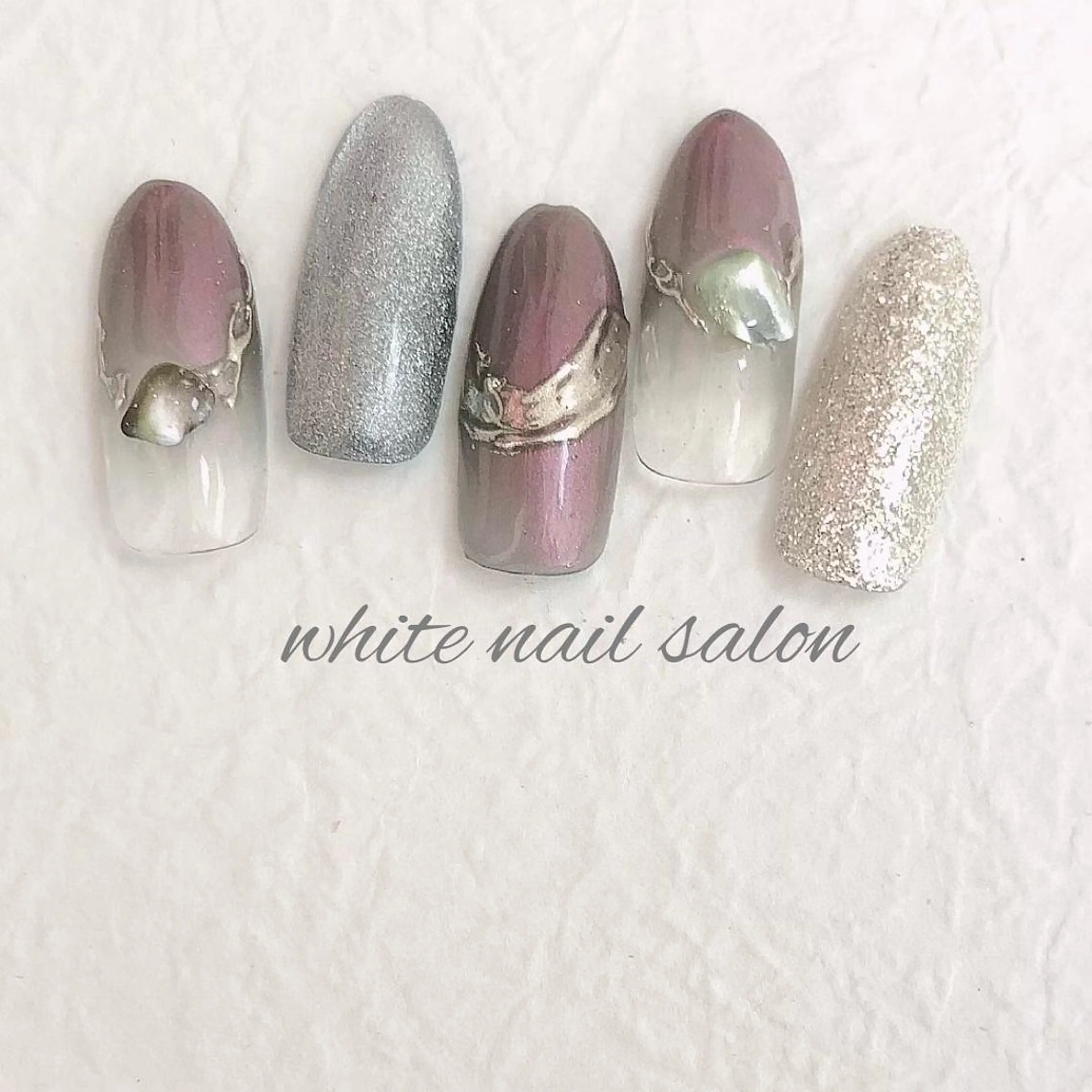 ネイル ジェルネイル ハードジェル ラメ(グリッター) 持ち込み ソフトジェル ハンドネイル white nail salonのネイルデザイン