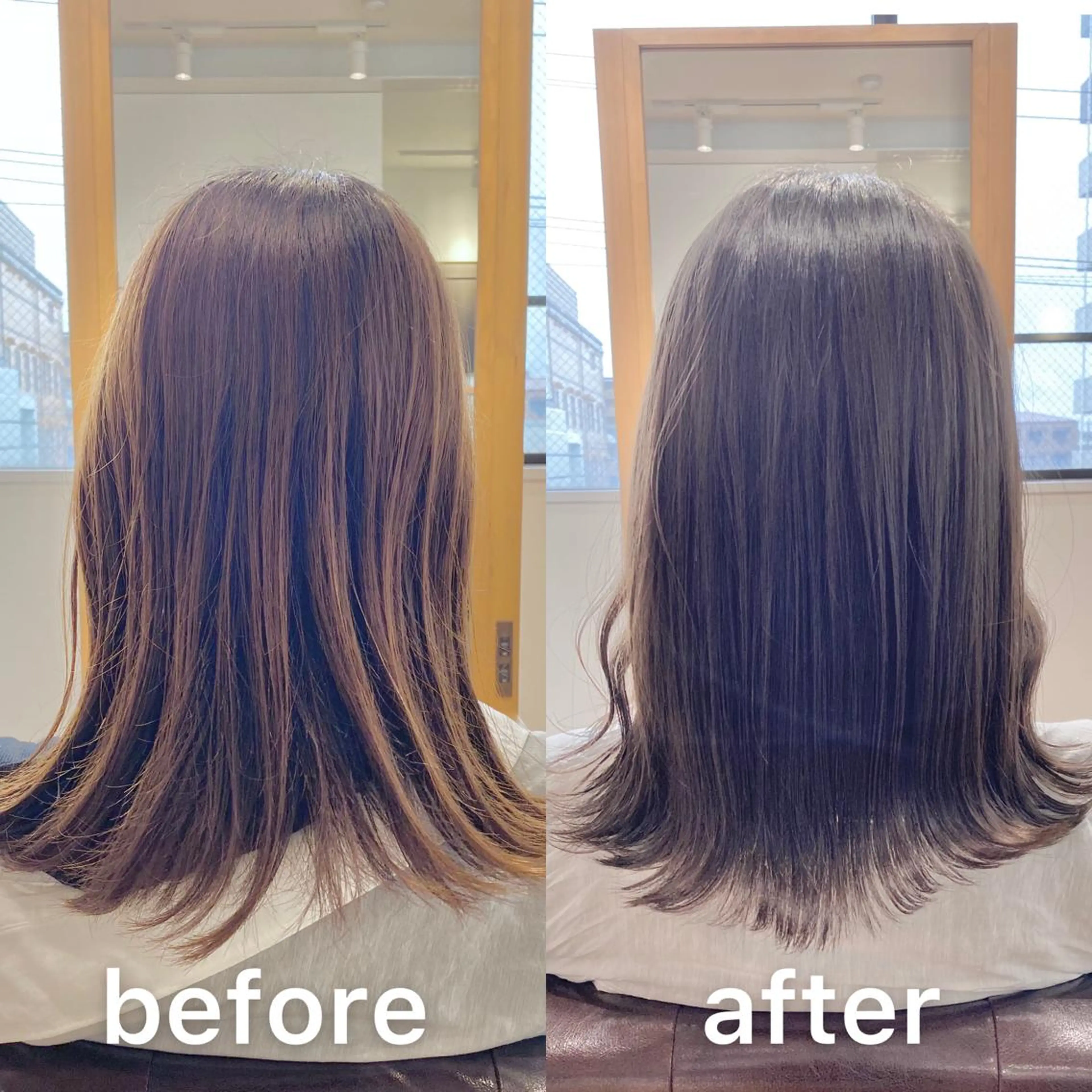 ミディアム カラー 透明感カラー グレージュ 髪質改善 KIZU 髪質改善 オカルト怪談のヘアスタイル