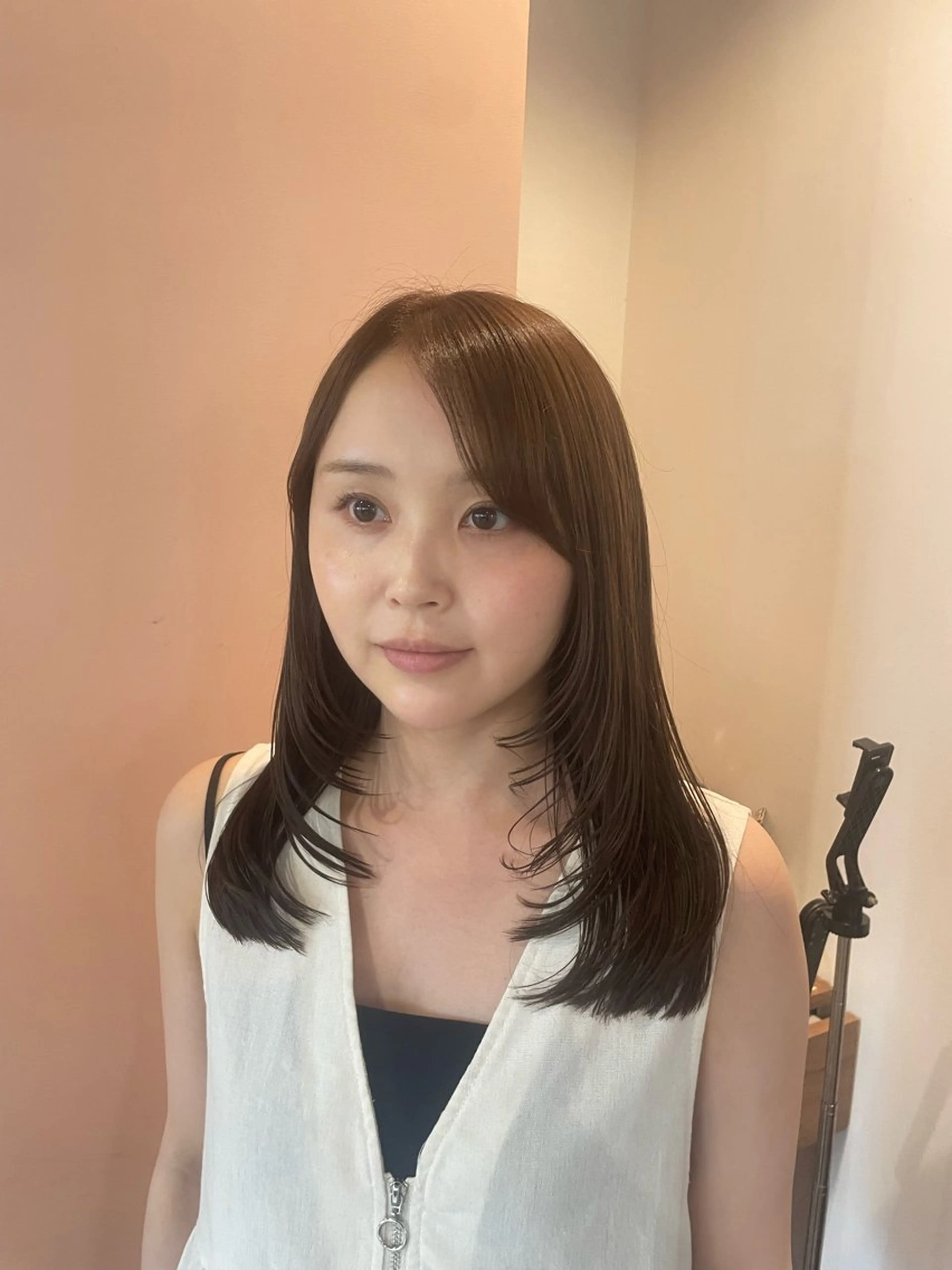 セミロング カット ヘアカラー トリートメント ゆるふわガーリーst yle🩰yuukaのヘアスタイル