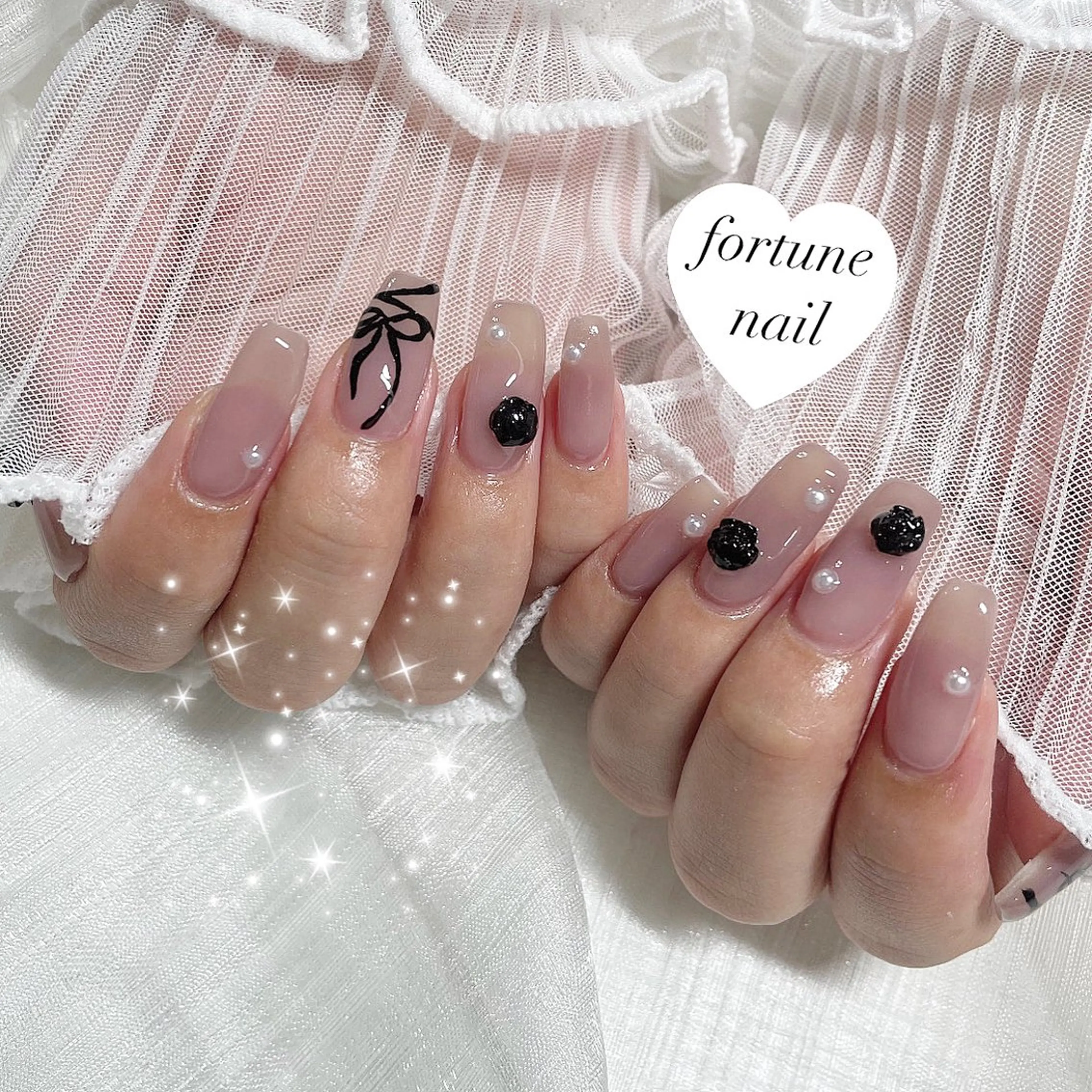 ネイル ガーリー ピンク リボン ワンホンネイル 💎saori 💎のネイルデザイン