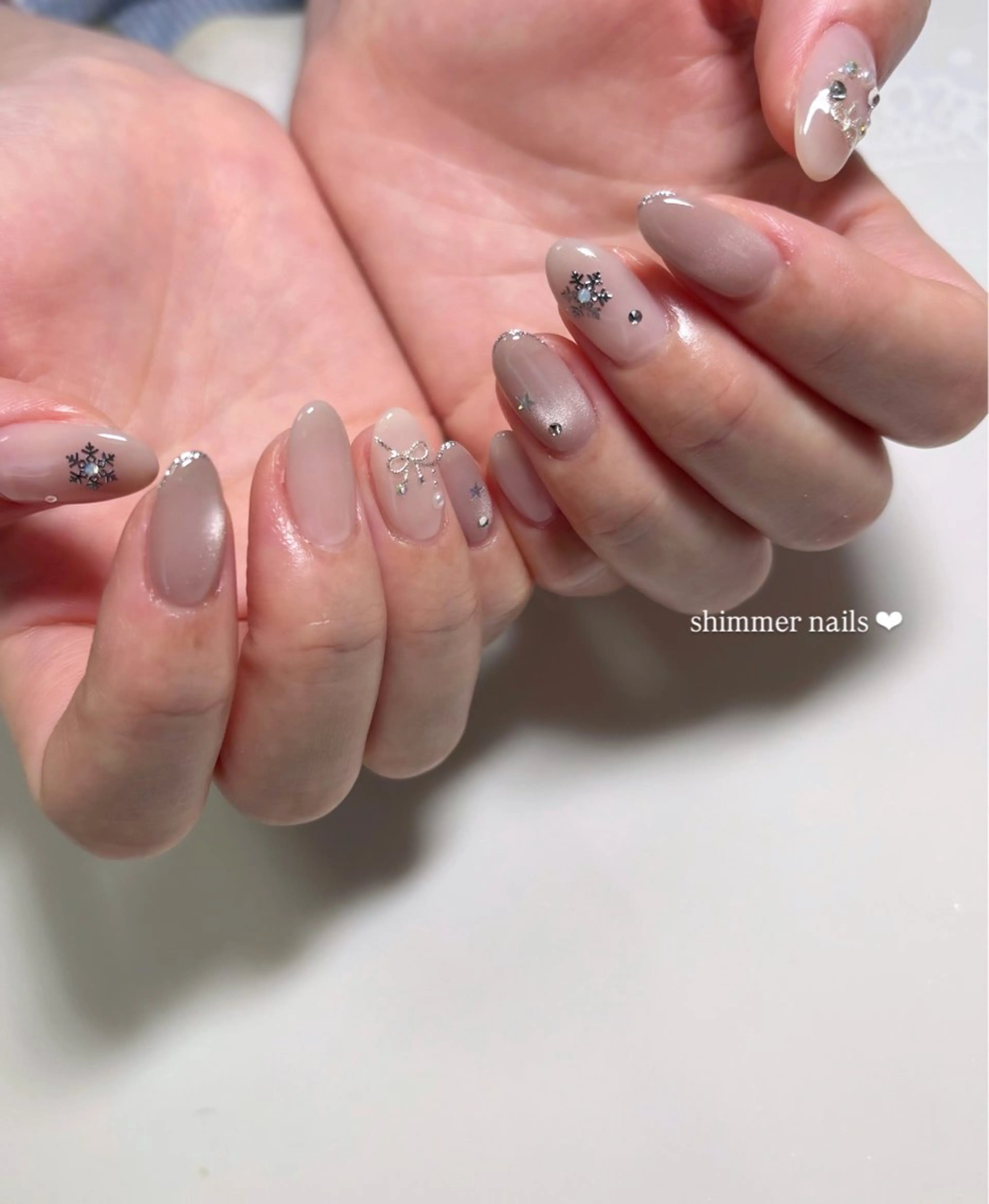 ネイル 冬ネイル クリスマス shimmer nailsのネイルデザイン