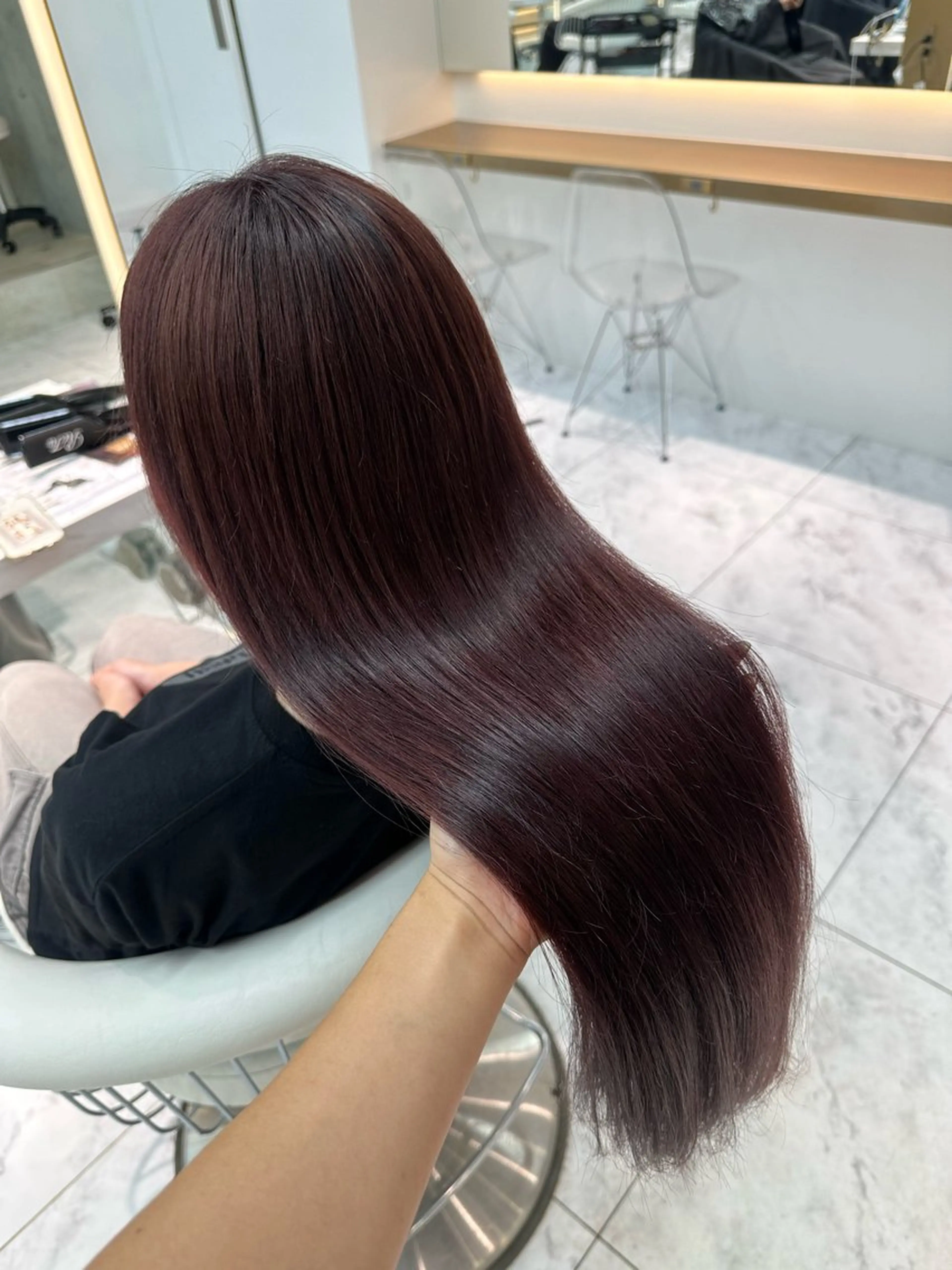 ロング カラー レッドカラー カット ヘアカラー トリートメント 🍒楓🍒北九州1 艶カラー作る人🎨のヘアスタイル