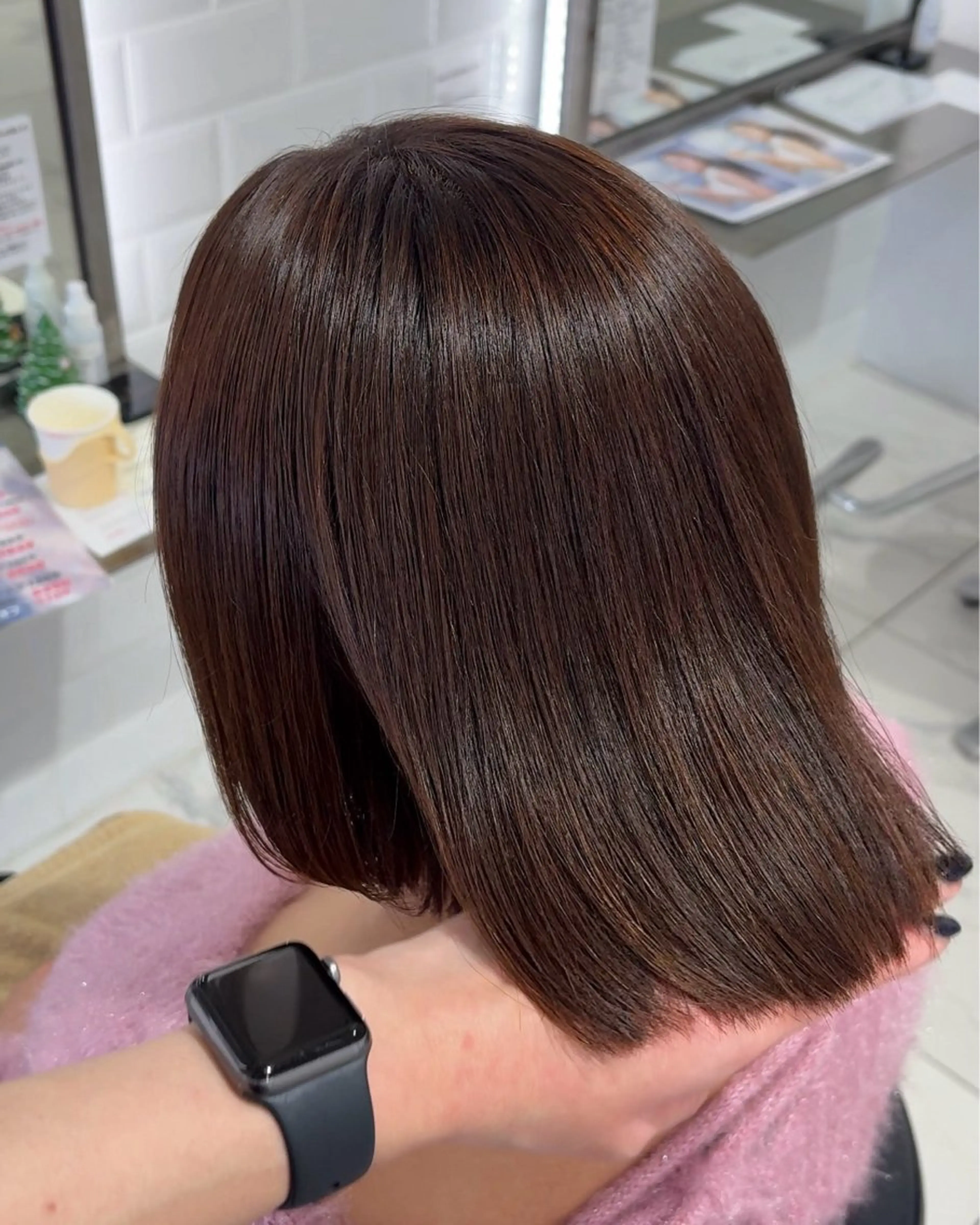 ショート カラー ボブ カット ヘアカラー トリートメント 透明感カラー/ 岡田澪香のヘアスタイル