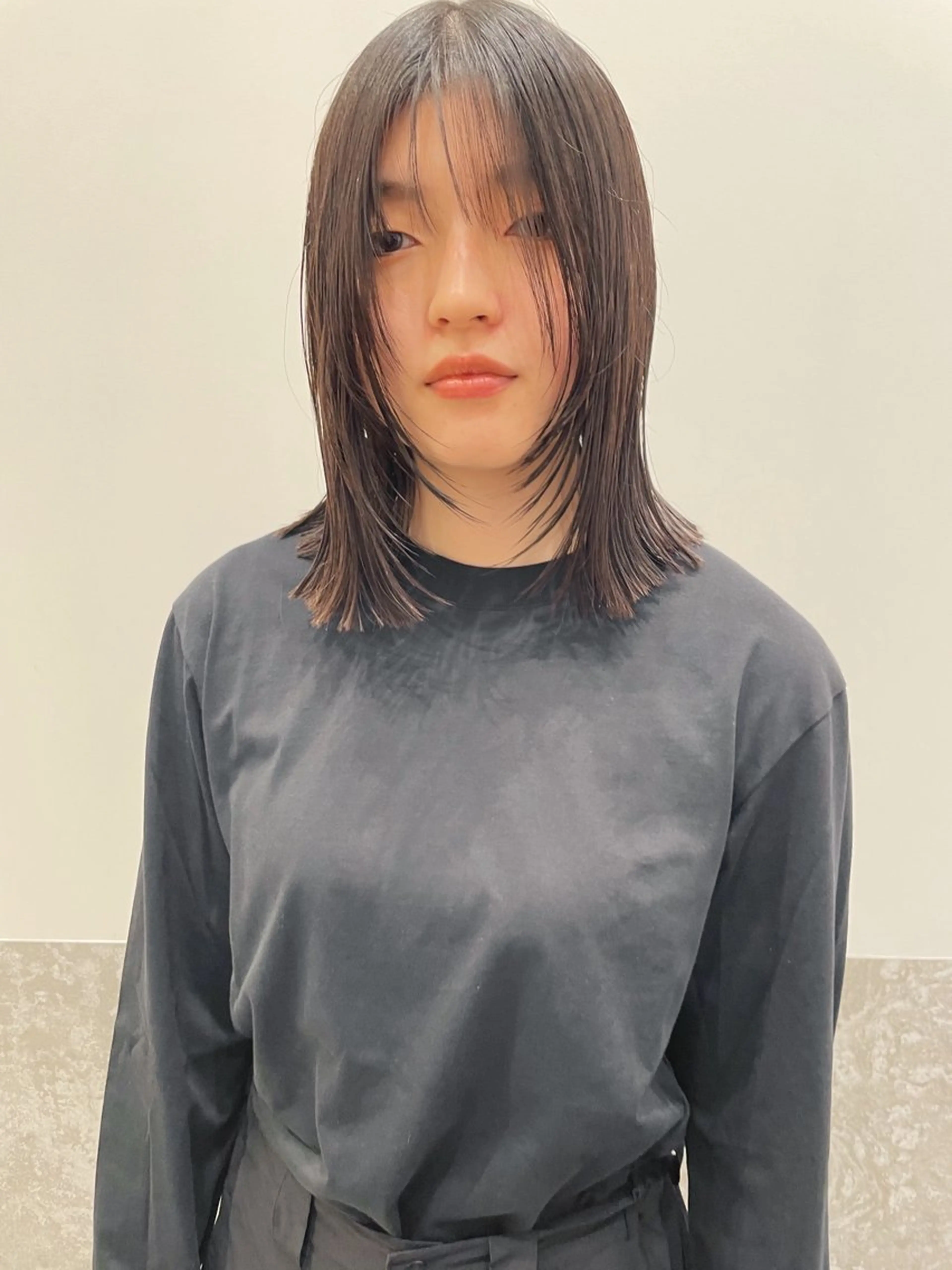 ミディアム カラー カット ヘアカラー トリートメント センスをお届けします 大谷将生INFPのヘアスタイル