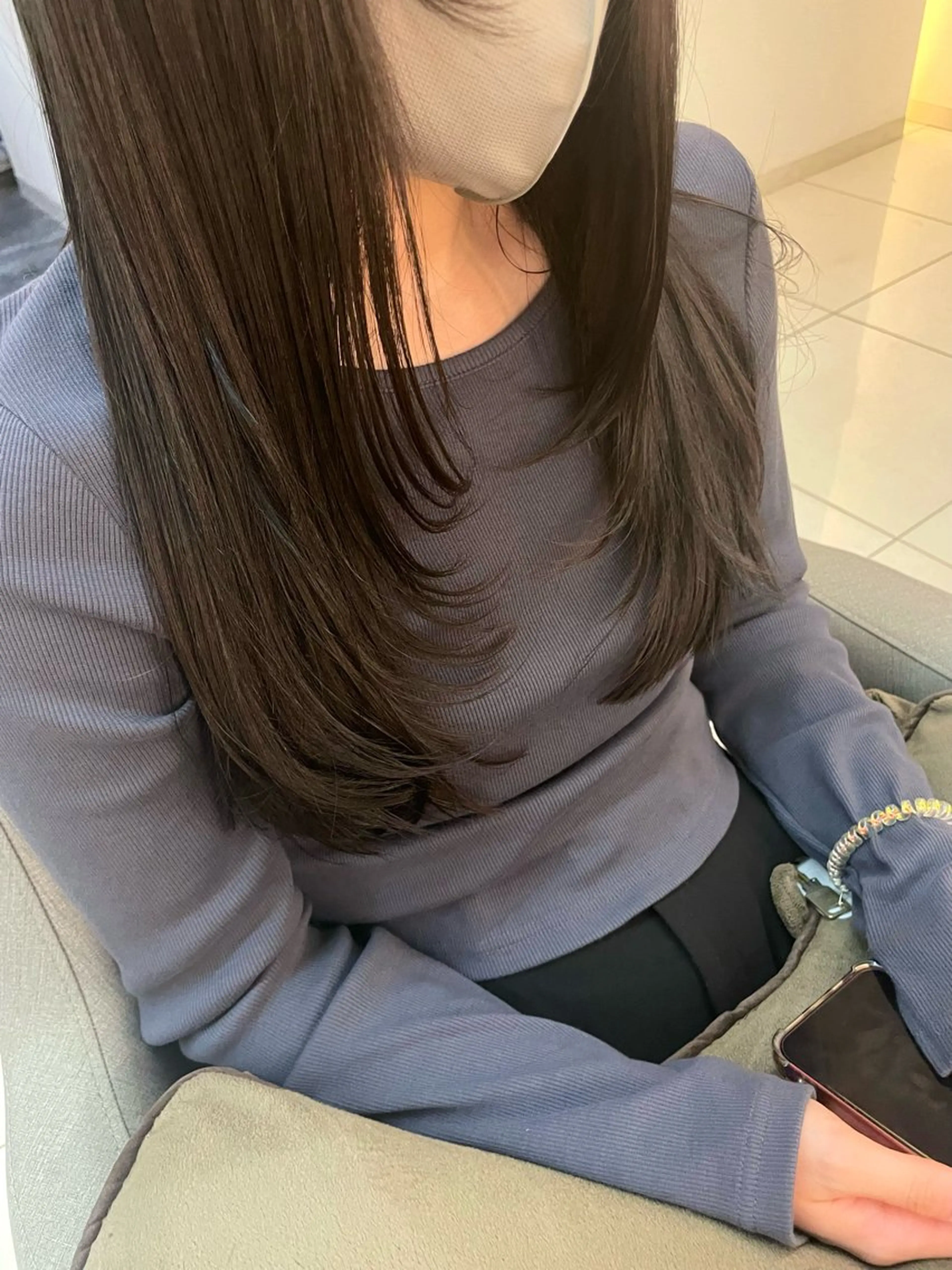 セミロング レイヤーカット 韓国/透明感カラー さなのヘアスタイル