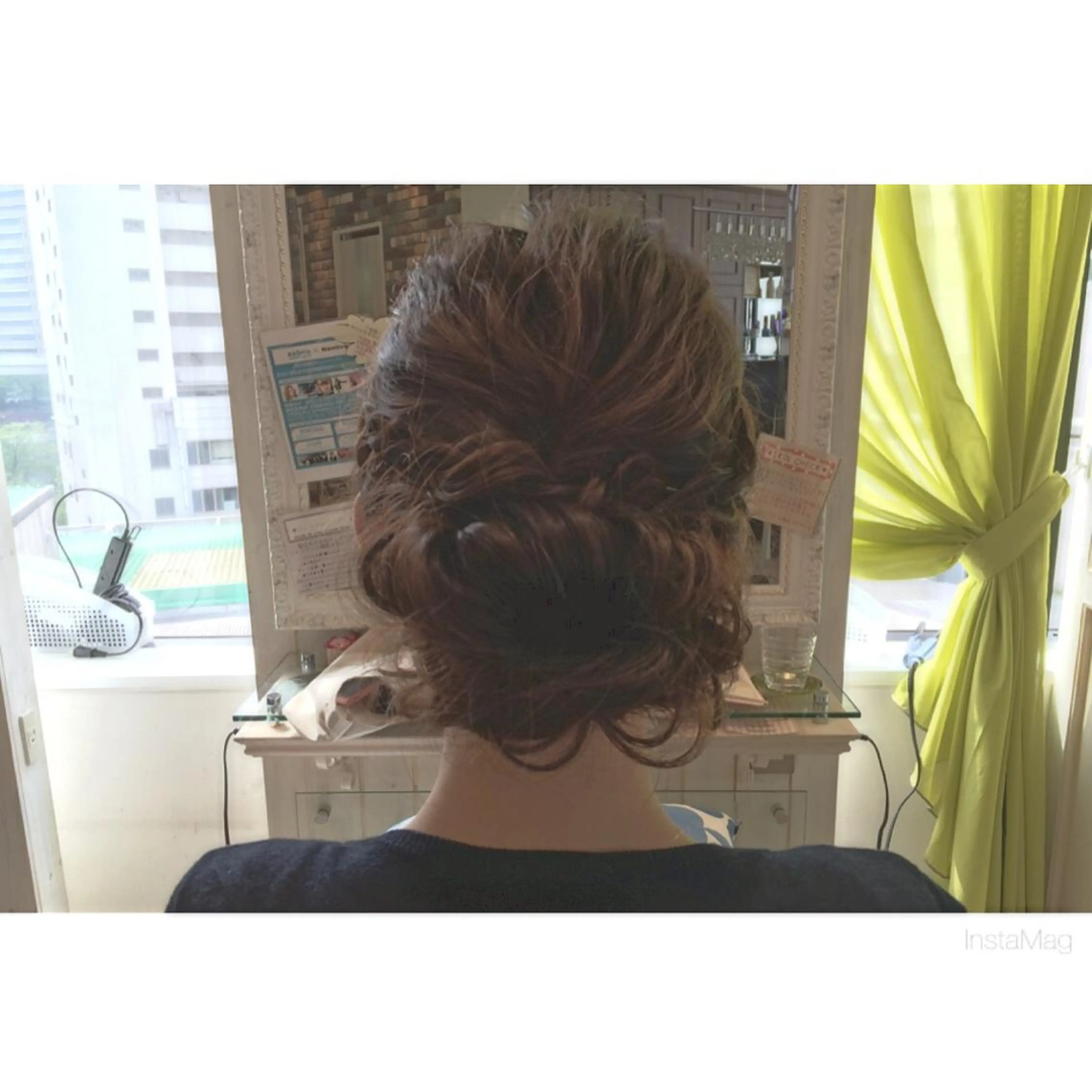 ミディアム セミロング ロング カラー パーマ ヘアアレンジ 江原 彩華のヘアスタイル