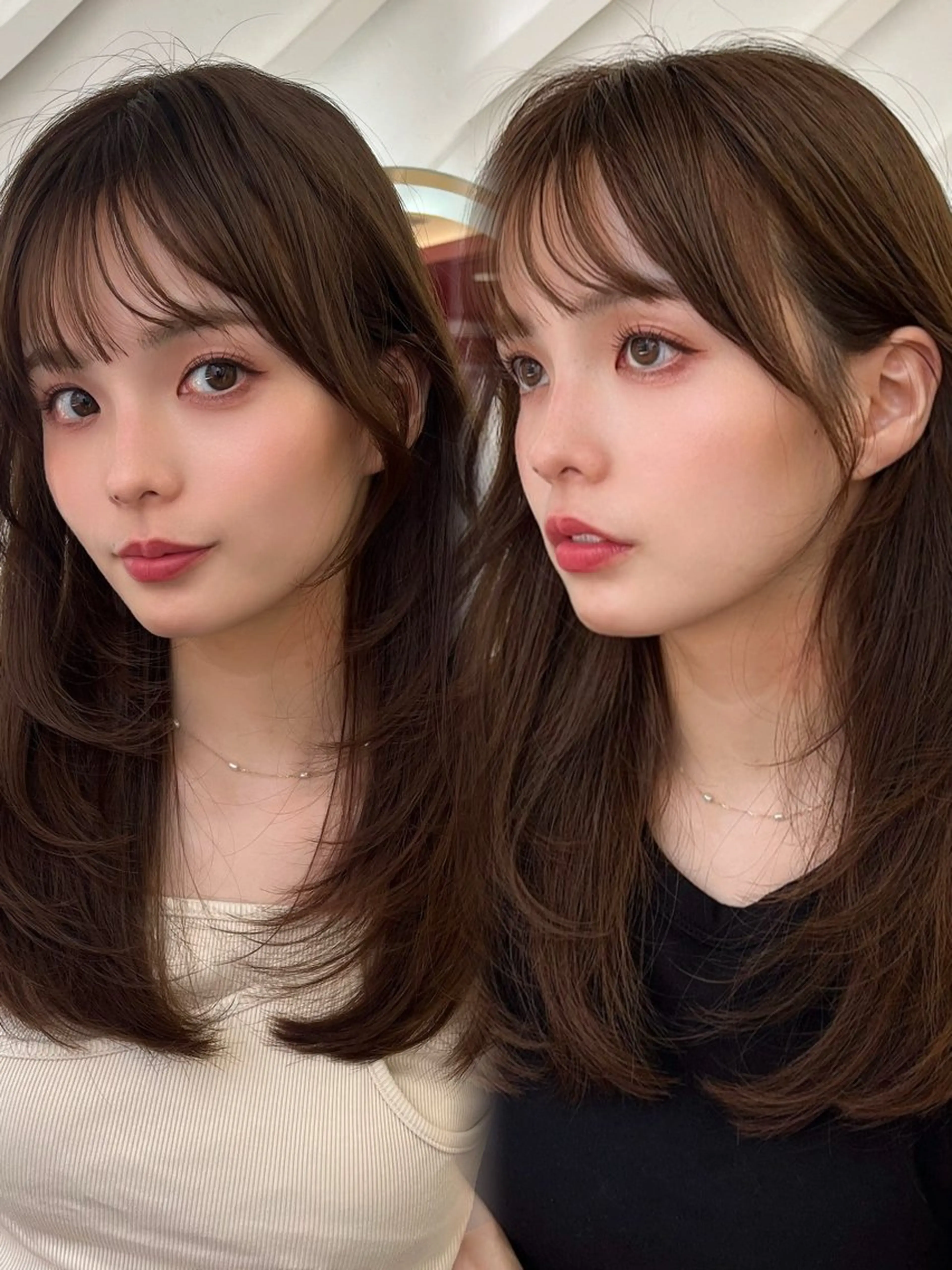 セミロング カラー カット ヘアカラー トリートメント 山崎/ボブ縮毛矯正 レイヤー髪質改善のヘアスタイル