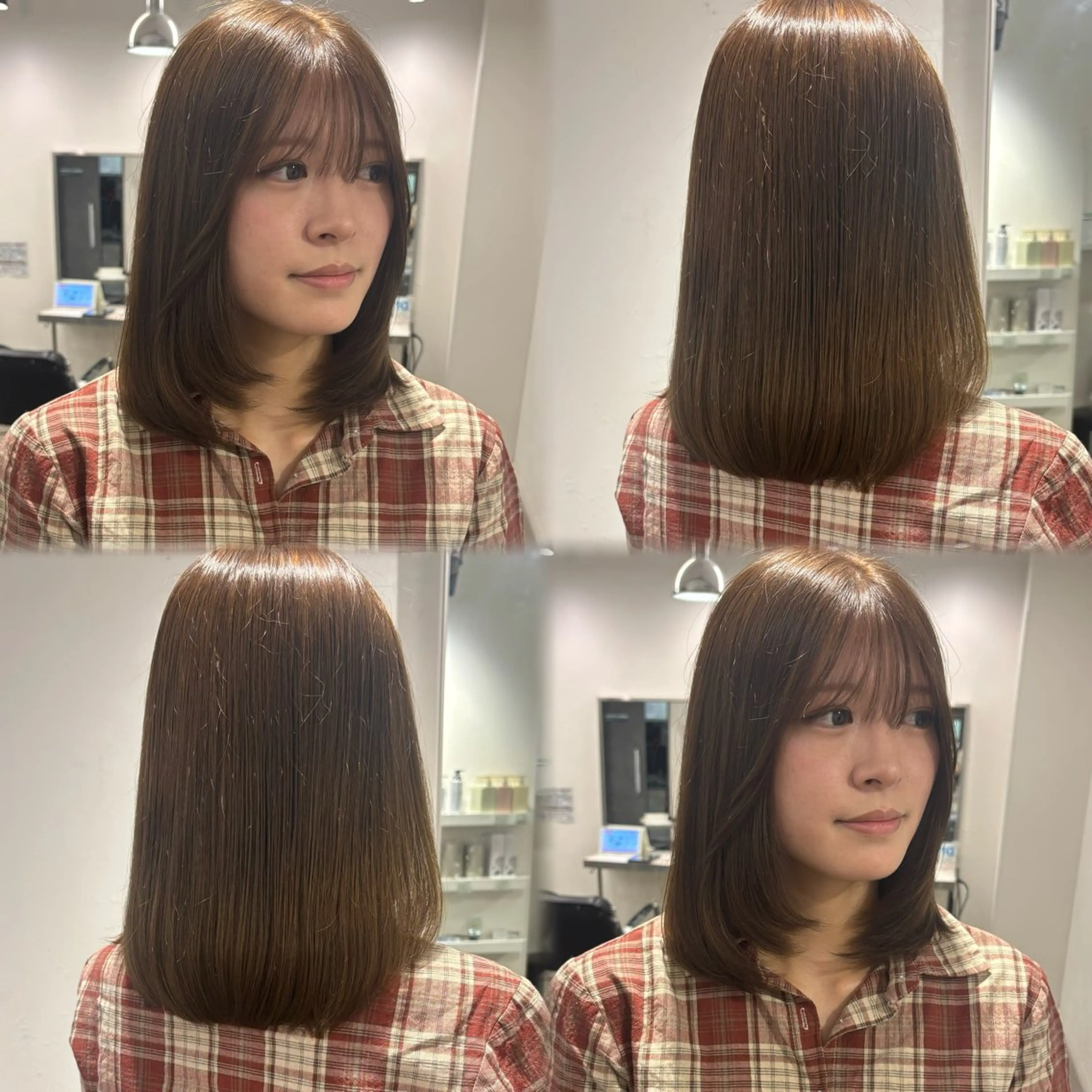 ミディアム カラー 髪質改善/縮毛矯正/ 暖色カラー🎀🪞のヘアスタイル
