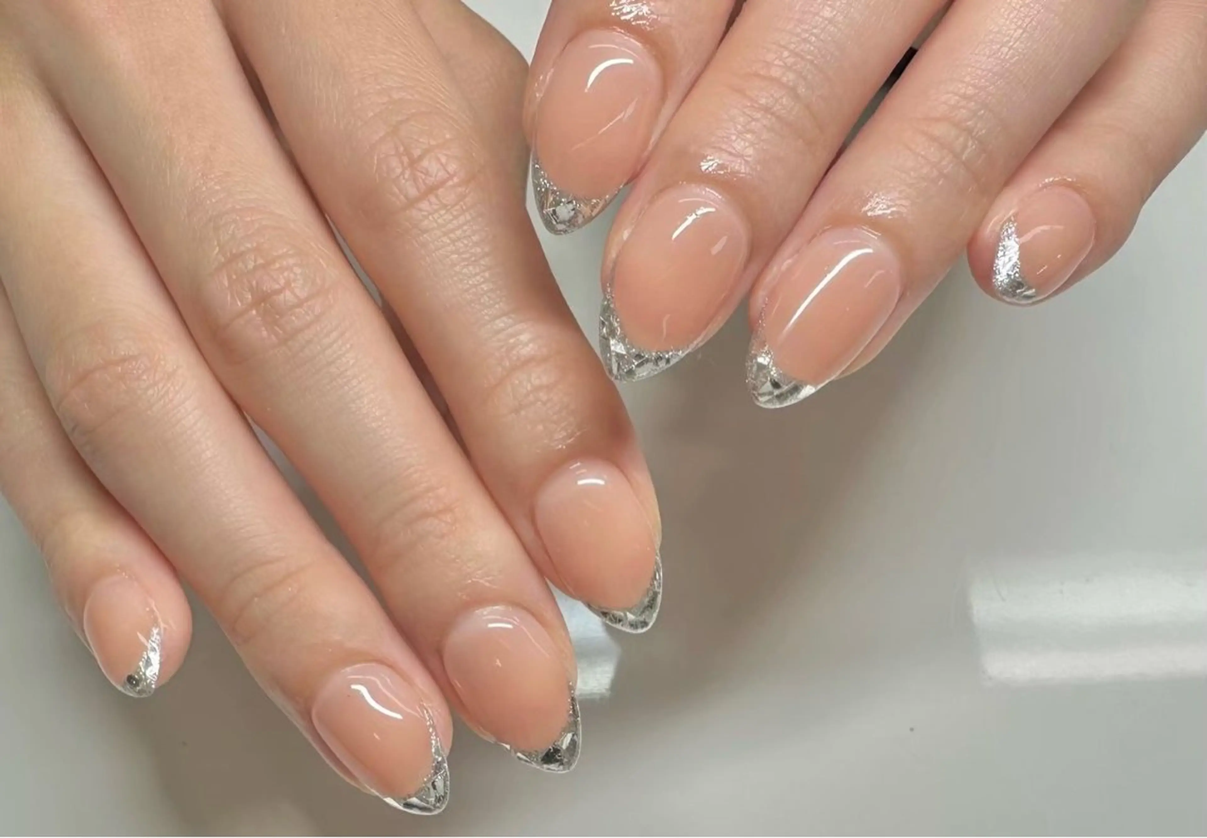 7/28【💅ガラスフレンチネイル】オフ込み※練習モデルの写真