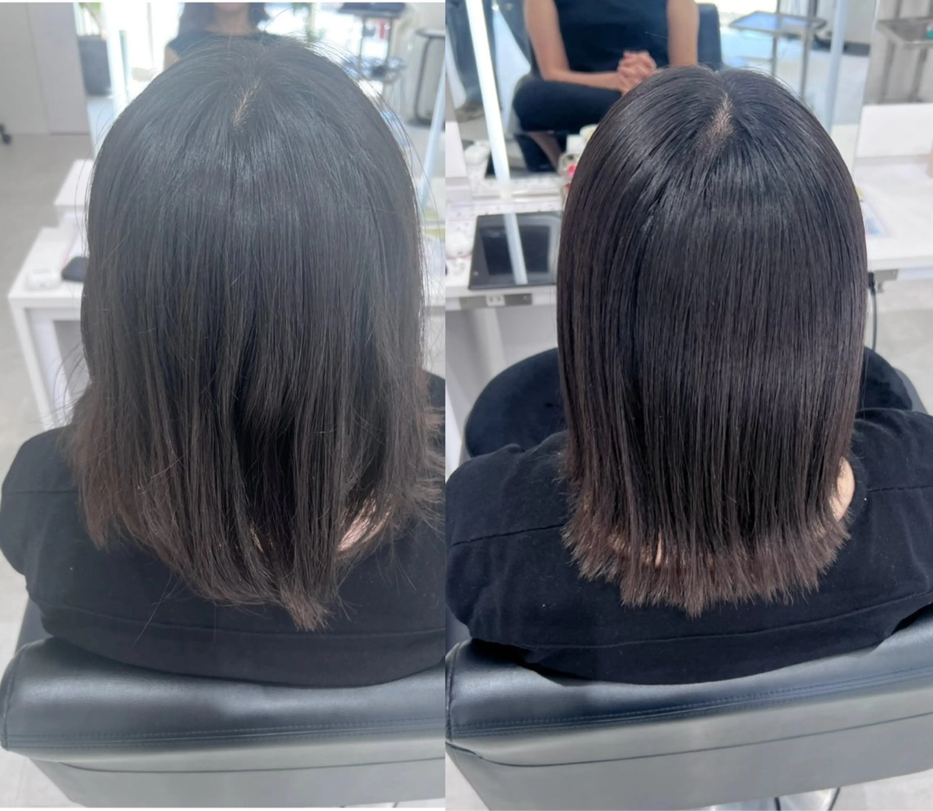 ミディアム パーマ 縮毛矯正 トリートメント ヘッドスパ ヘアセット 🖤:髪質改善/ 透明感カラー/Aoiのヘアスタイル