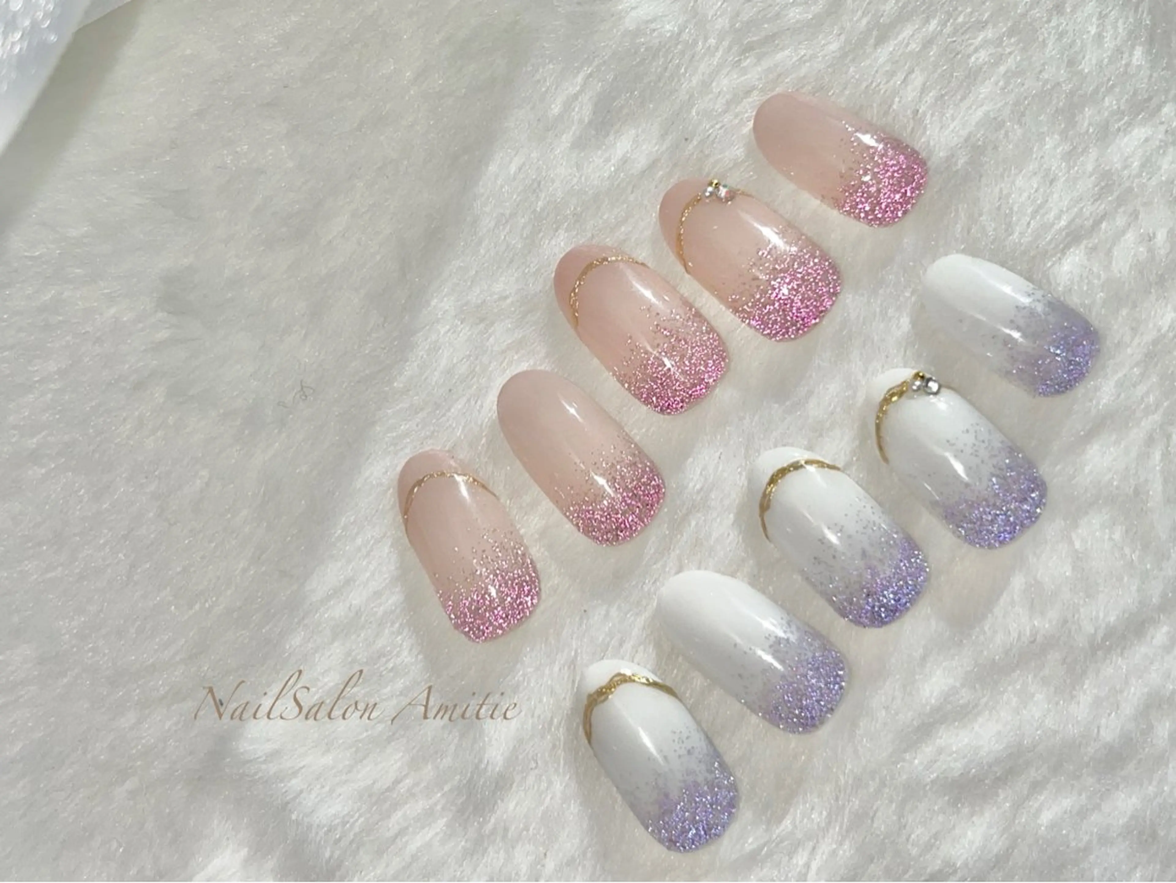 ネイル フラッシュネイル ショートネイル NailSalon Amitieのネイルデザイン