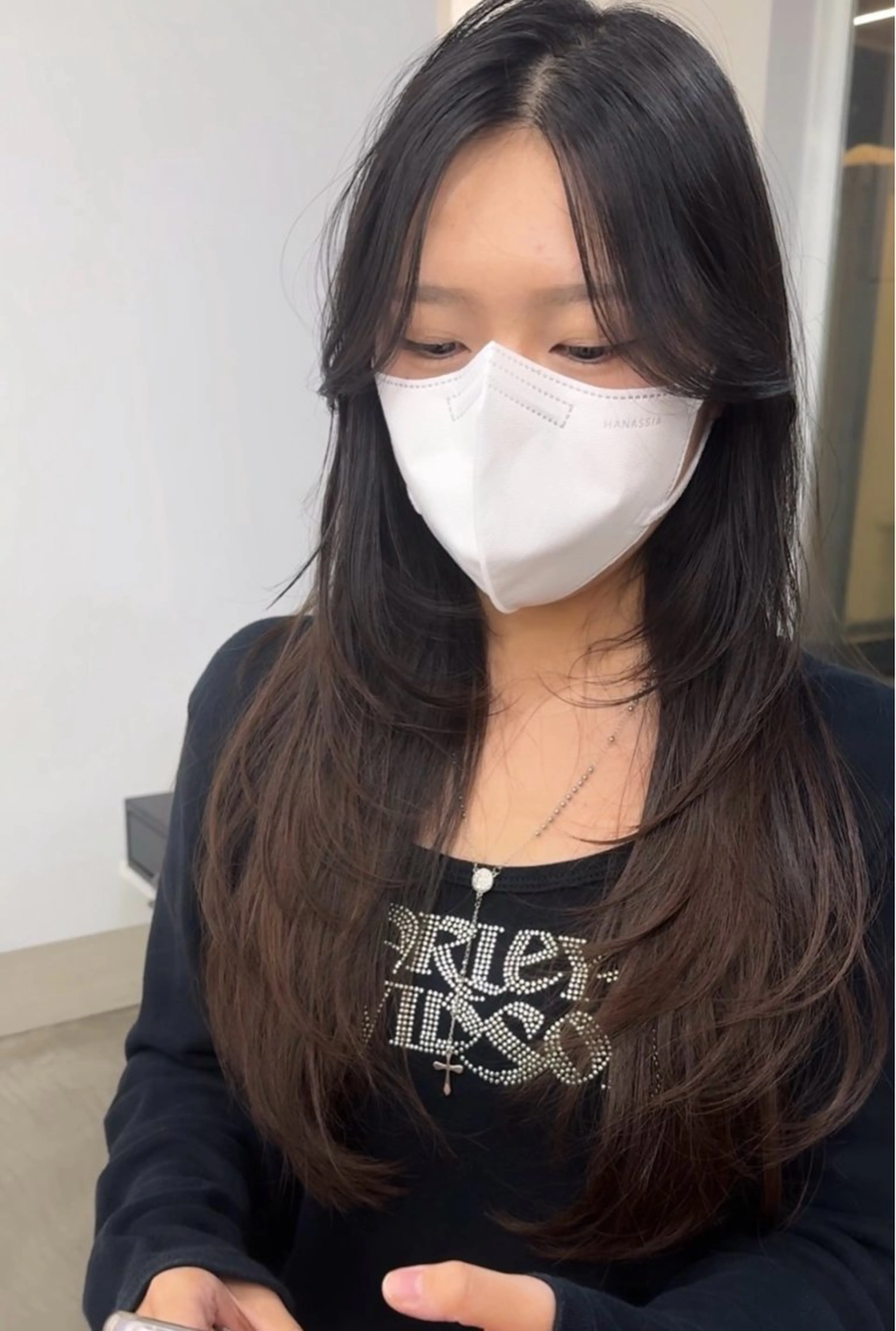 ロング ハイレイヤー レイヤーカット 田中 叶太のヘアスタイル