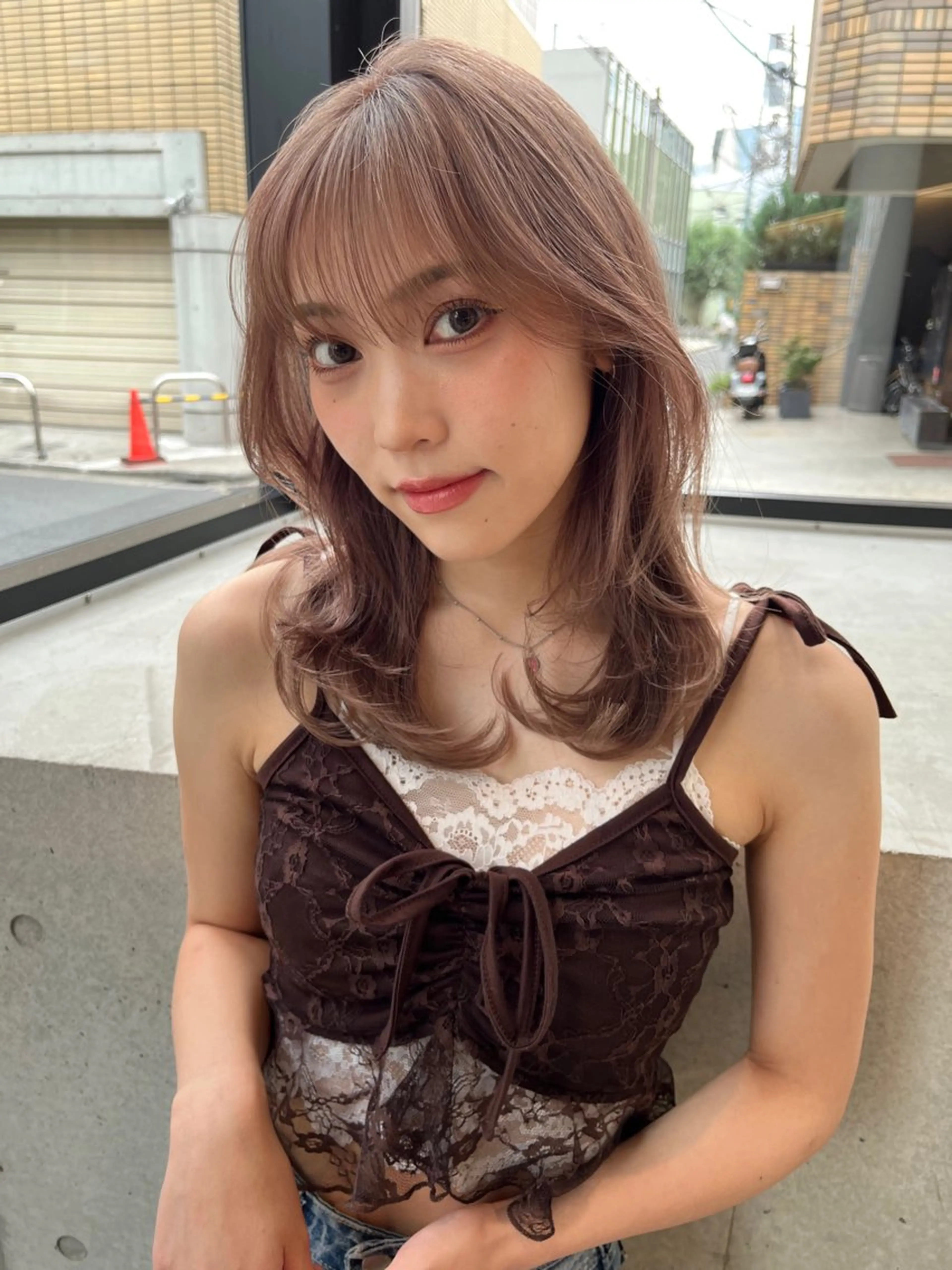 セミロング カラー ラベンダーカラー レイヤーカット yuuna/ レイヤーカット🎀のヘアスタイル