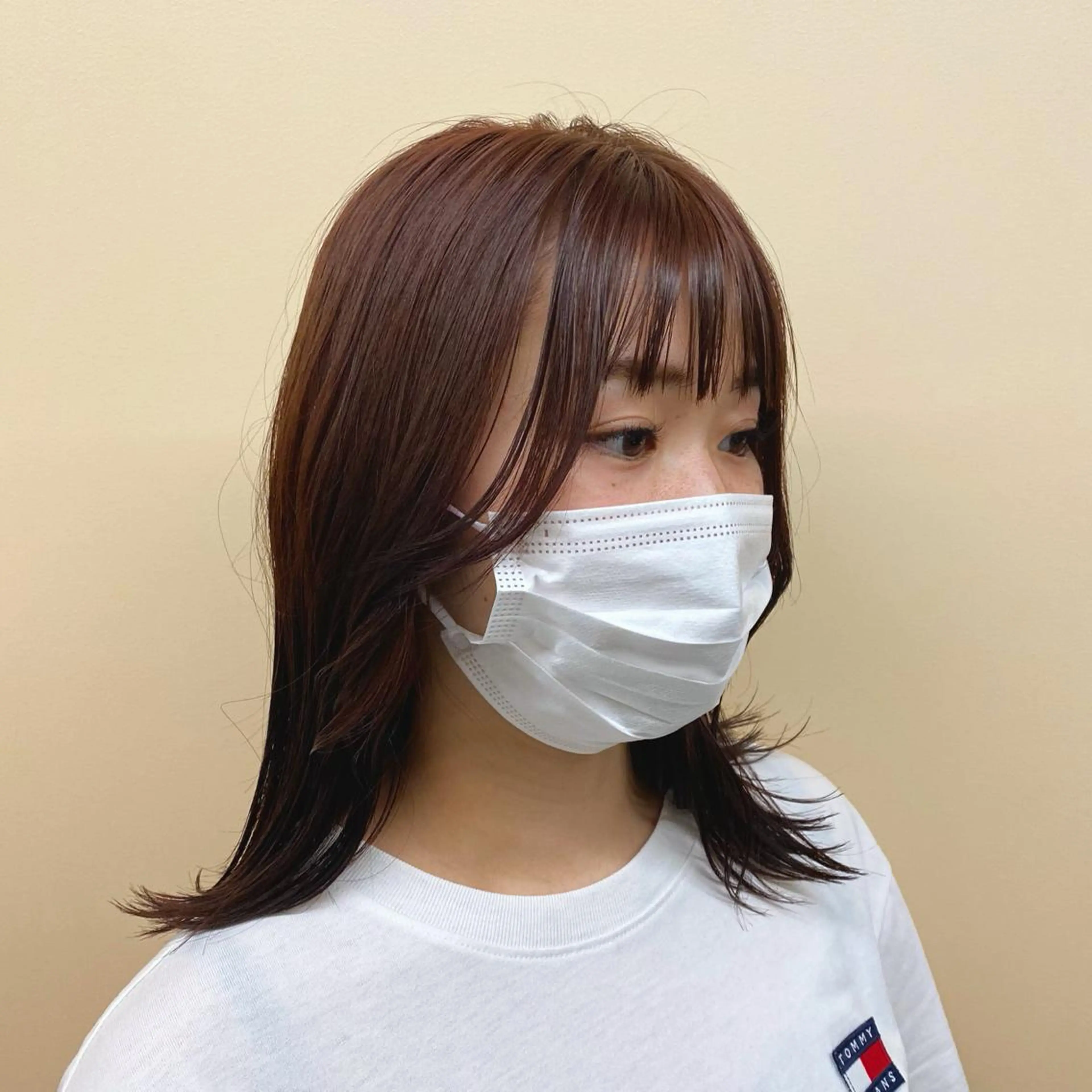 セミロング カラー ブラウンカラー ピンクカラー ピンクブラウン カット ヘアカラー 広美🩵 <hiromi>のヘアスタイル
