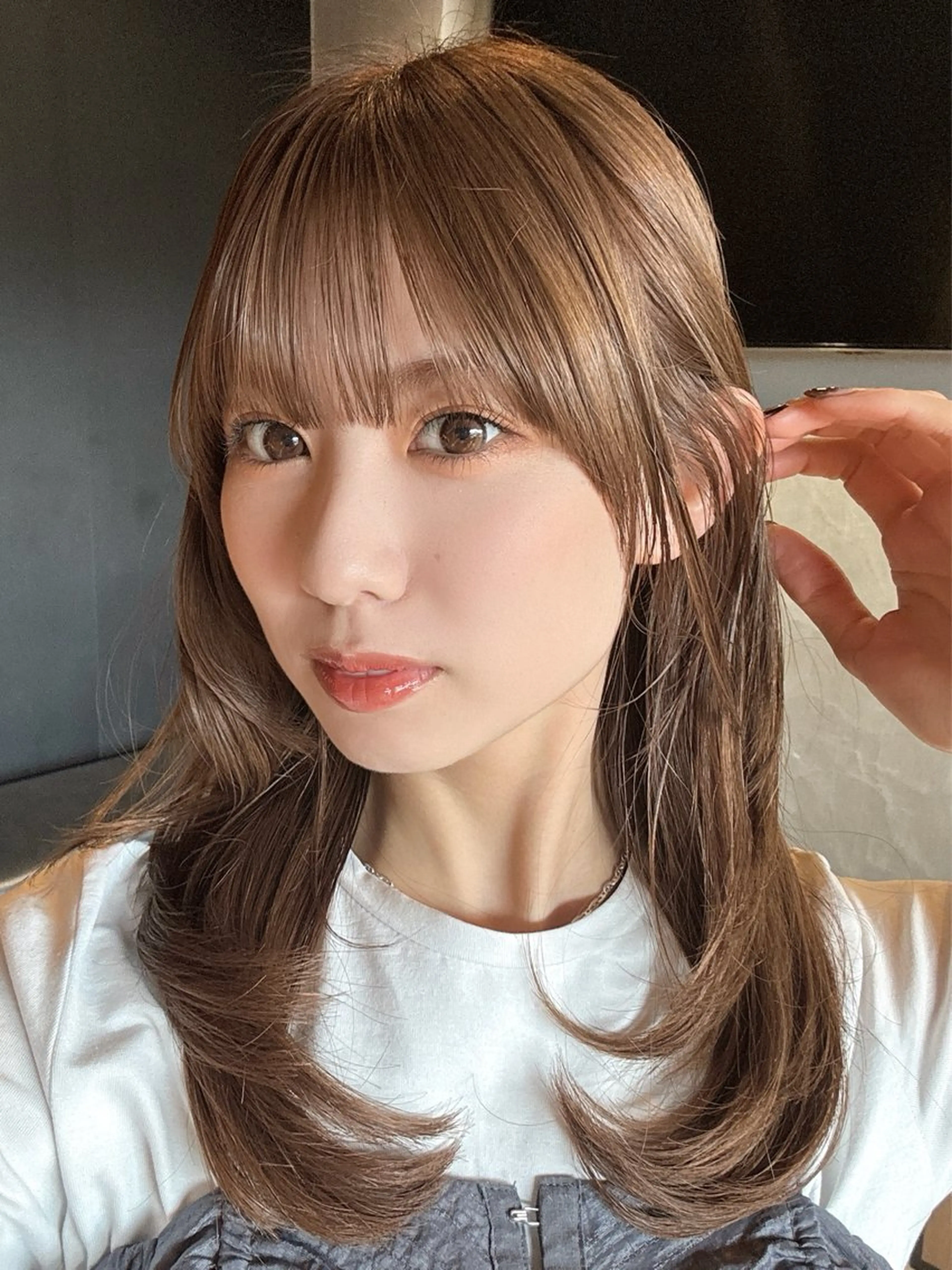 ロング カラー ベージュカラー ブリーチ ヘーゼル ブリーチなしカラー 顔周りカット カット ヘアカラー レイヤー/透明感/ 艶髪/kana 🩰のヘアスタイル