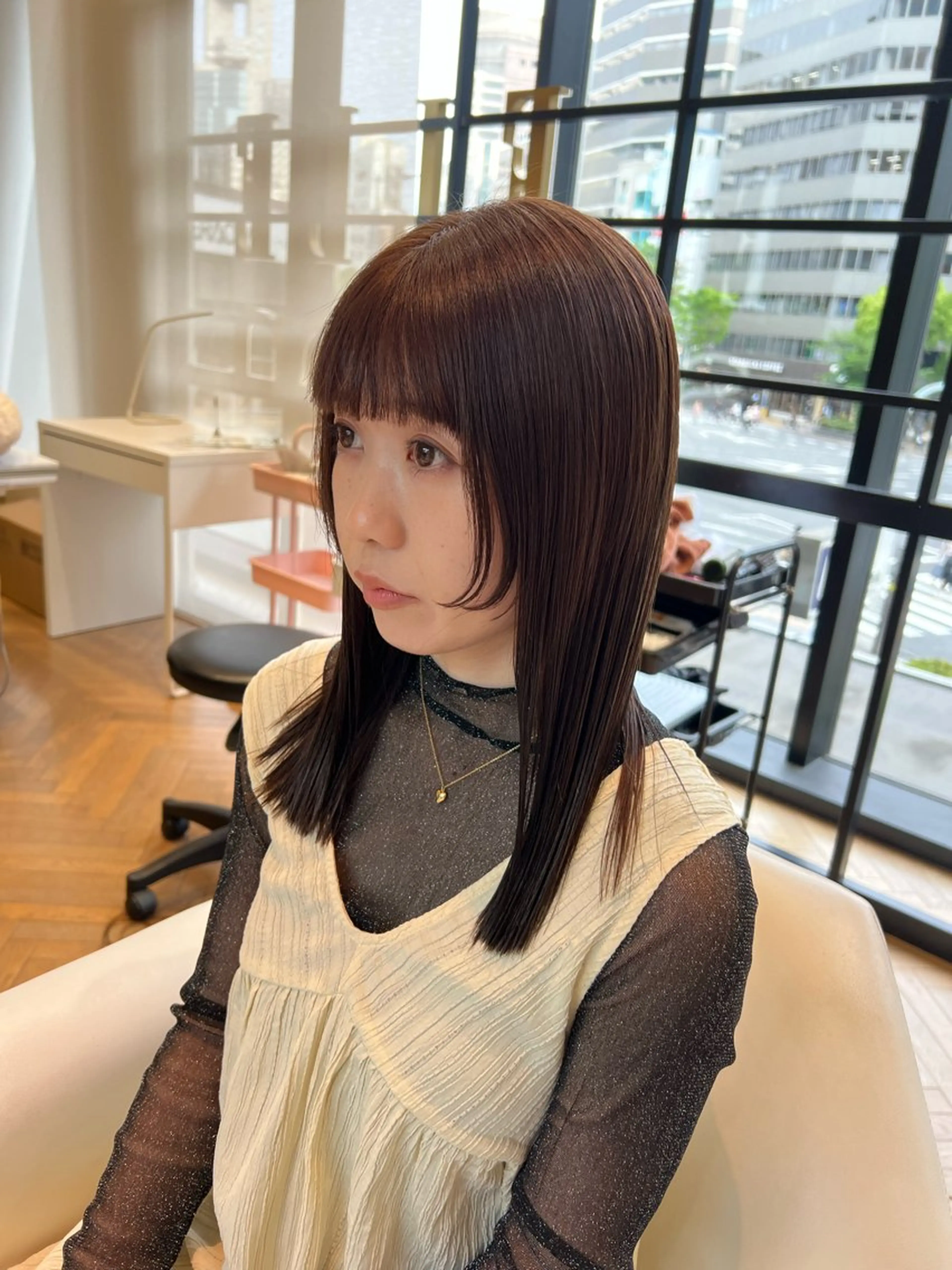 ミディアム カラー ベージュカラー 似合わせ/レイヤー 💟SAEのヘアスタイル