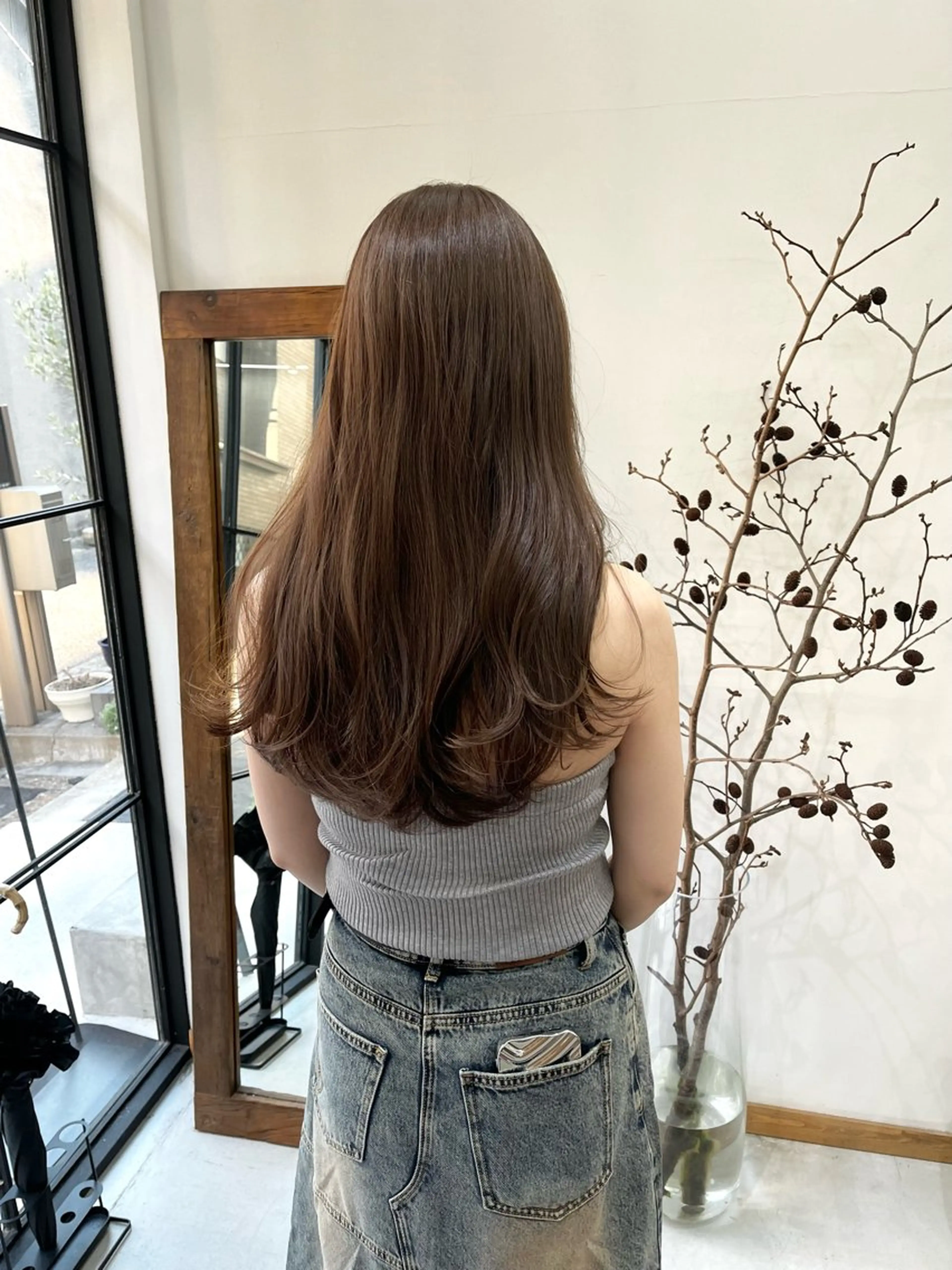 ロング カラー ヘアアレンジ ブリーチ ダブルカラー ブリーチなしカラー カット ヘアカラー トリートメント ena/ブリーチなし 暖色・ベージュ🎀のヘアスタイル