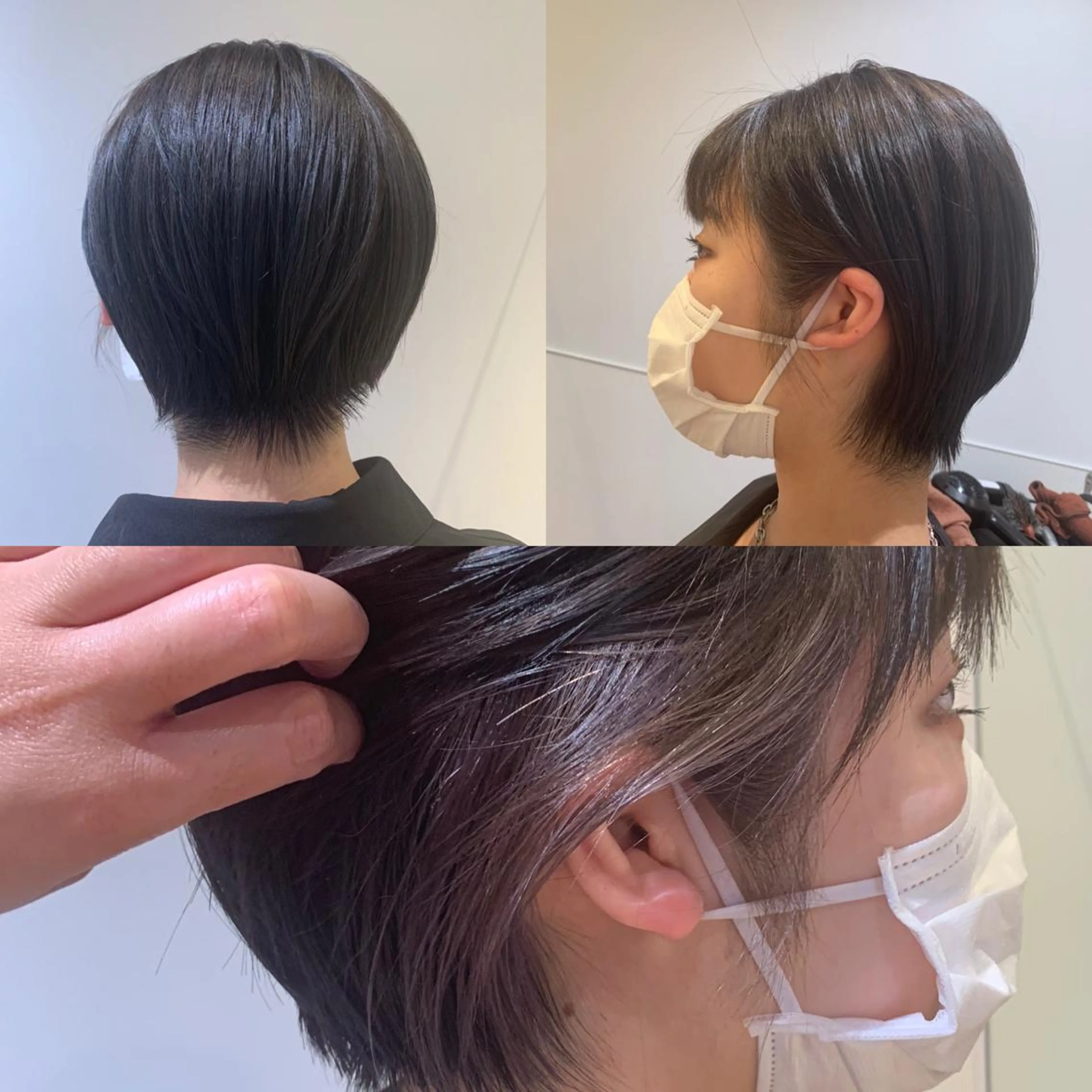 ショート カラー インナーカラー シルバー ボブ ショートヘア カット ヘアカラー トリートメント GO TODAY SHAiRE SALON 梅田店所属・3ヶ月持ちが良い ボブ/ショートのヘアスタイル
