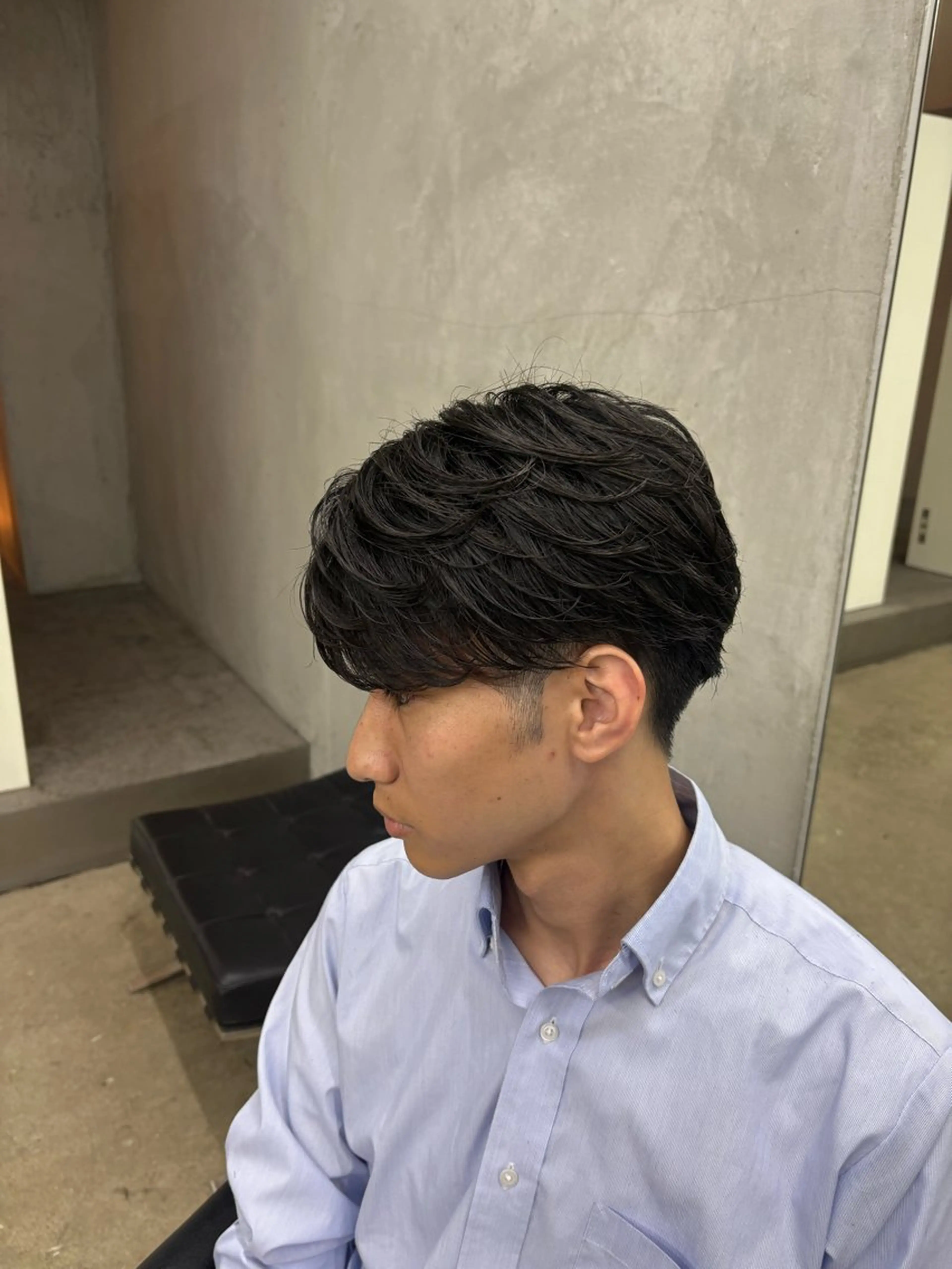 ミディアム メンズ ミディアムパーマ メンズパーマ 池田 駿のヘアスタイル