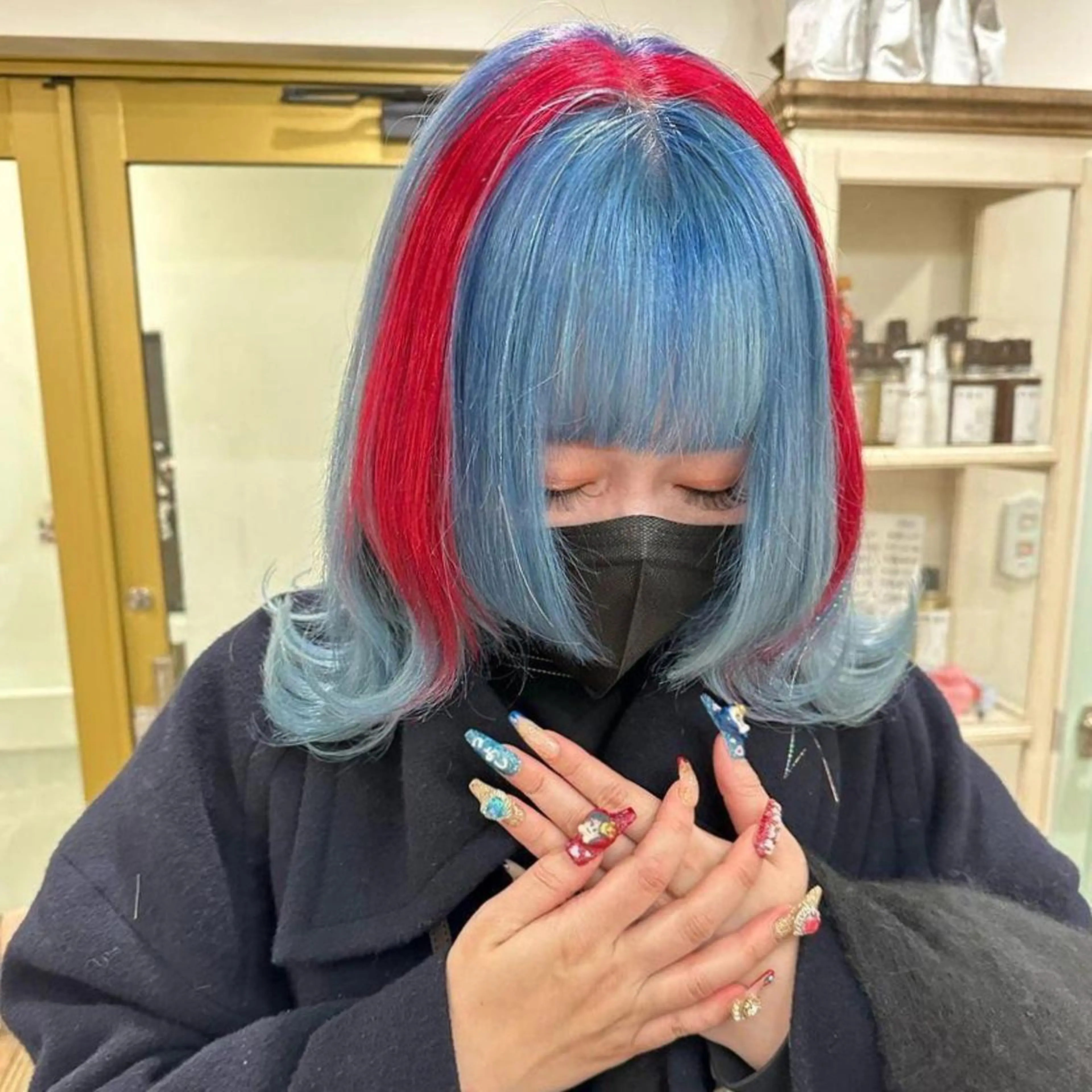 ミディアム カラー レッドカラー ORIKA 美容室のヘアスタイル
