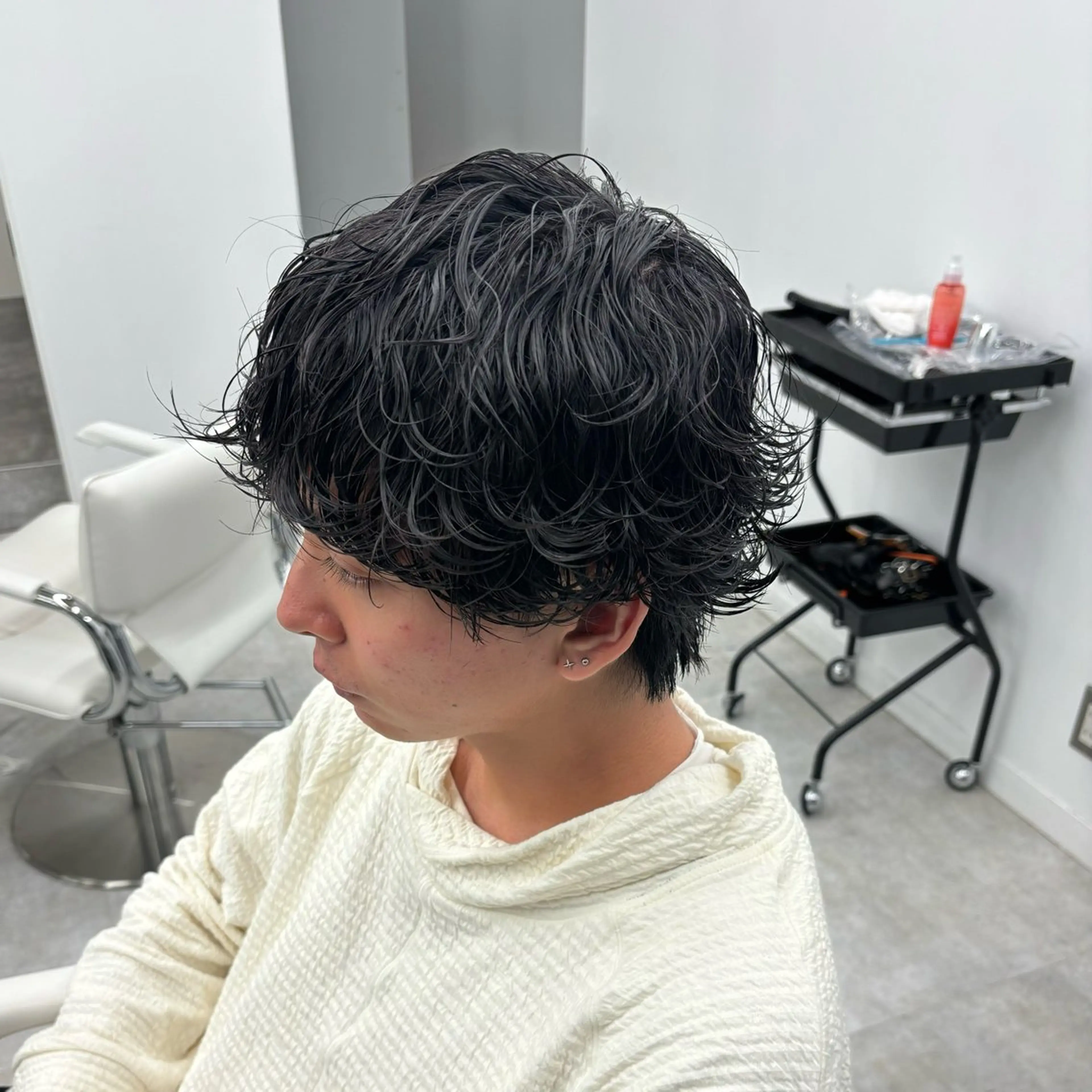 ミディアム カラー パーマ メンズ カット パーマ トリートメント 森龍馬 メンズ専門美容師のヘアスタイル