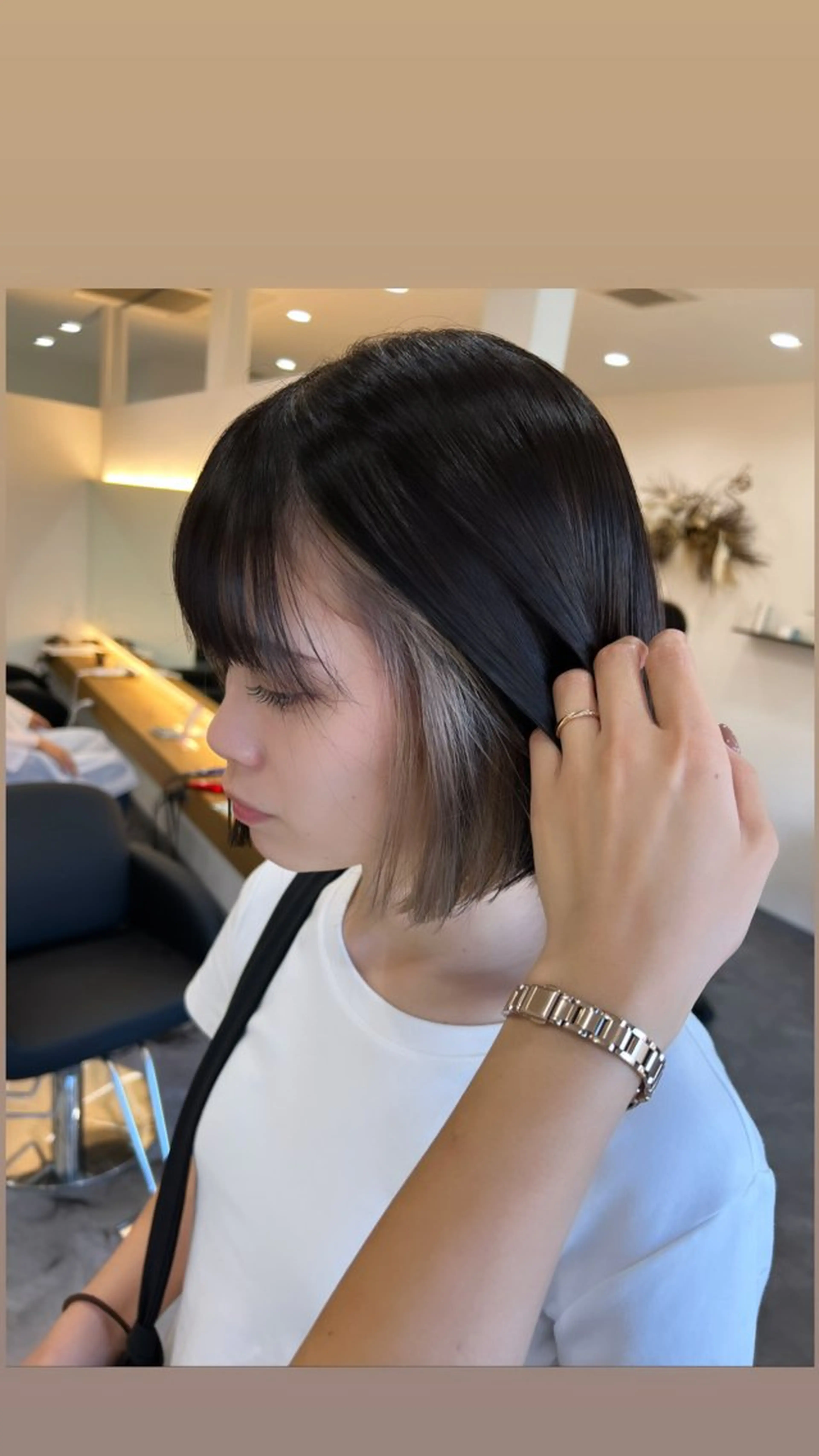 ショート カラー ヘアアレンジ ショートボブ バレイヤージュ ブリーチ ケアブリーチ 透明感カラー ヘアカラー トリートメント ヘアセット hair terrace M所属・村岡 芽衣のヘアスタイル