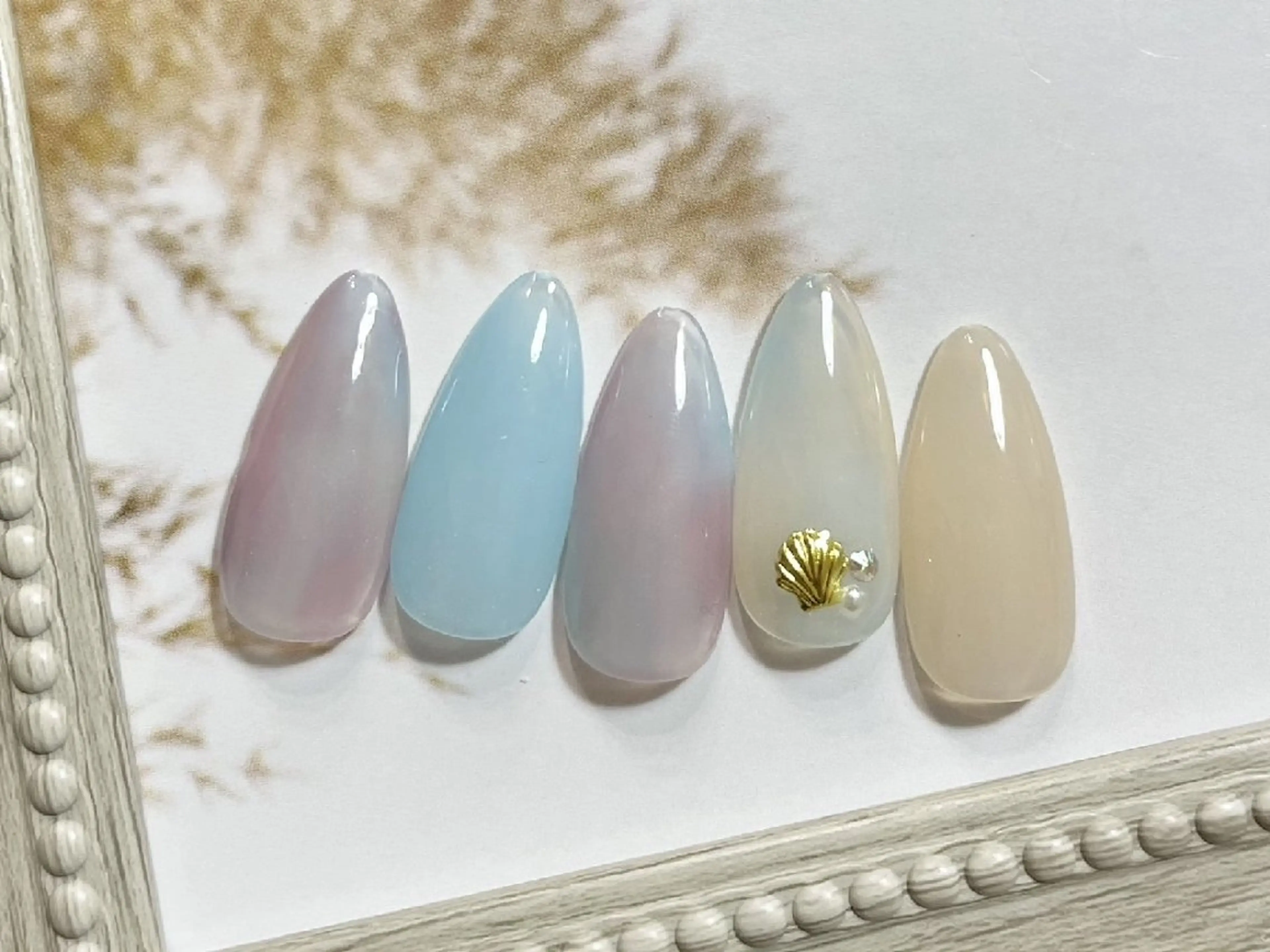 ネイル オフィスネイル 夏ネイル ハンドネイル Nailsalon Merci東中野のネイルデザイン