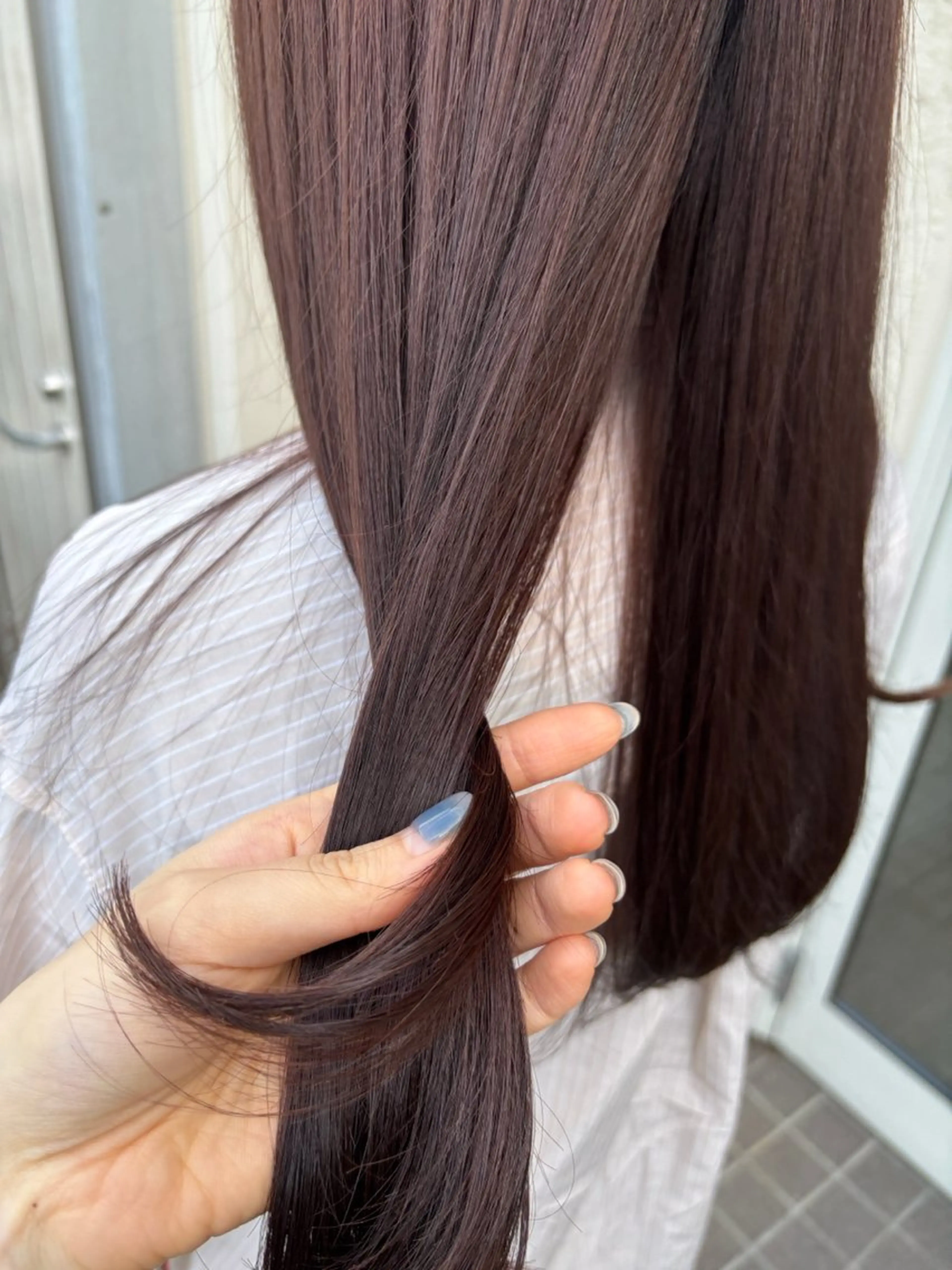 ロング ボブ 髪質改善 韓国風ヘア レイヤーカット 縮毛矯正 suii..hair designのヘアスタイル