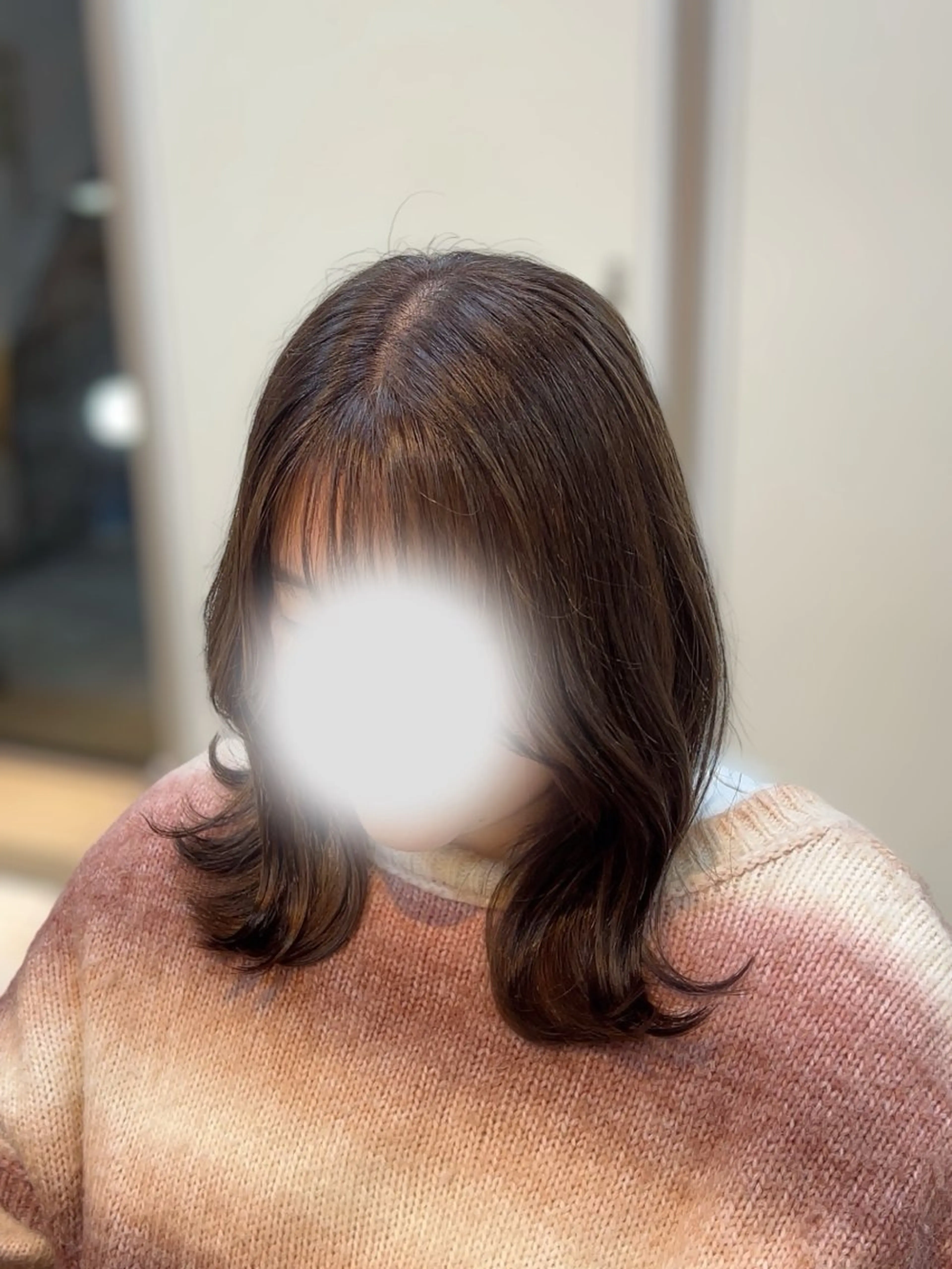 ミディアム カット ヘアカラー トリートメント 🧸HARUNA 艶髪✨透明感🫧のヘアスタイル