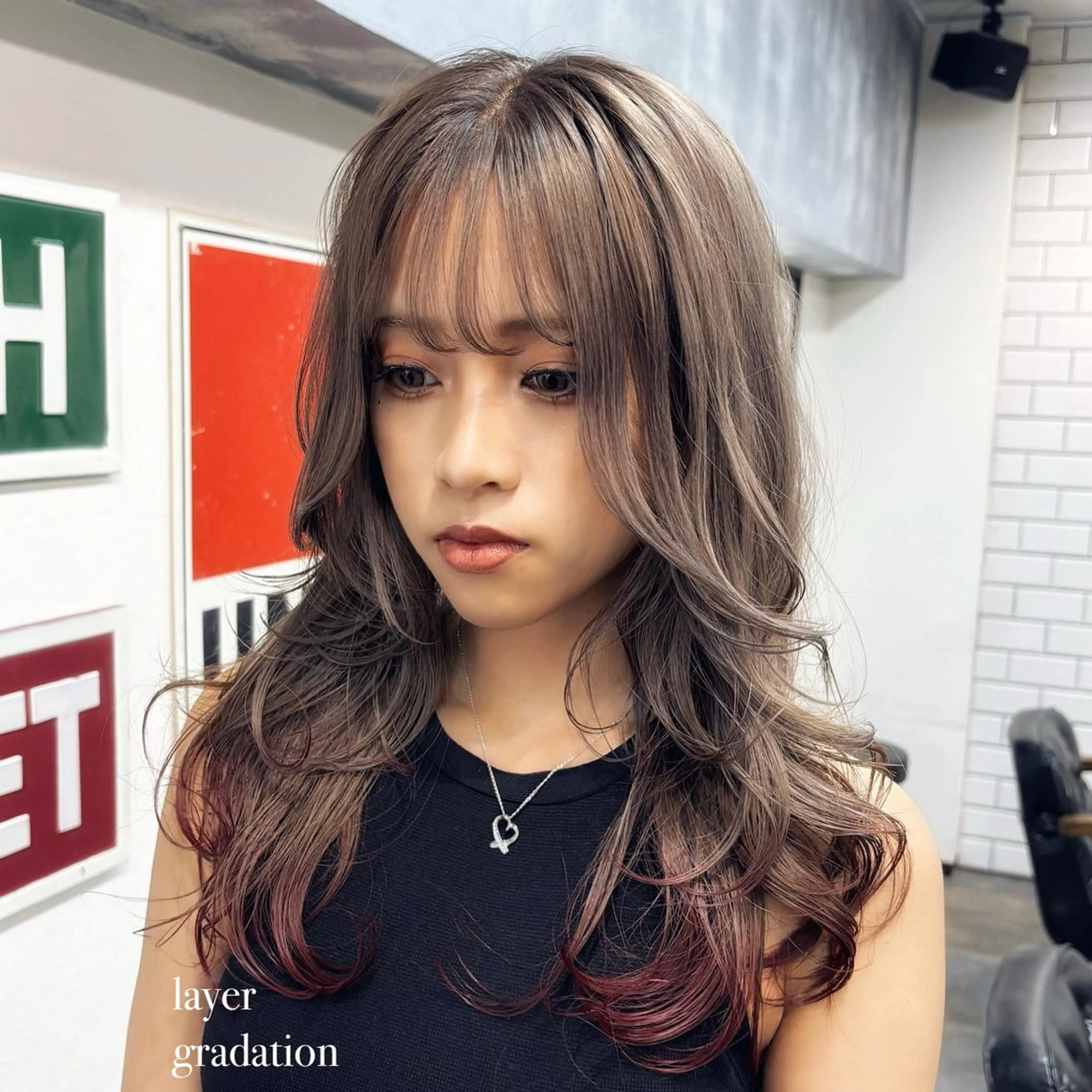 【🌈全員OK✨安心プラン🌈】イヤリングカラーor裾カラー＋補修トリートメント（ロング料金なし）の写真