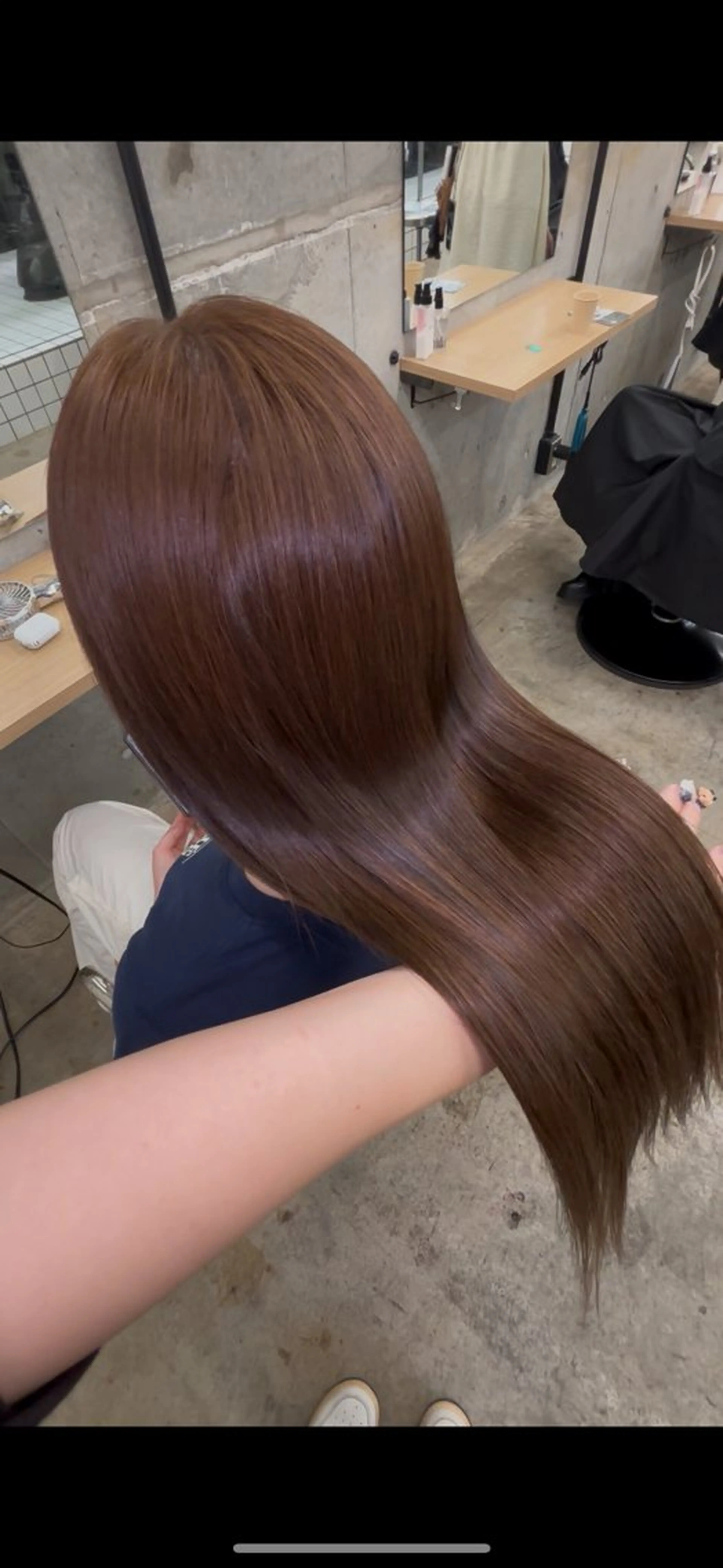 ミディアム カラー ブリーチ 透明感カラー ブリーチなしカラー ヘアカラー トリートメント ダメージレス艶カラー MISAKI🦋のヘアスタイル