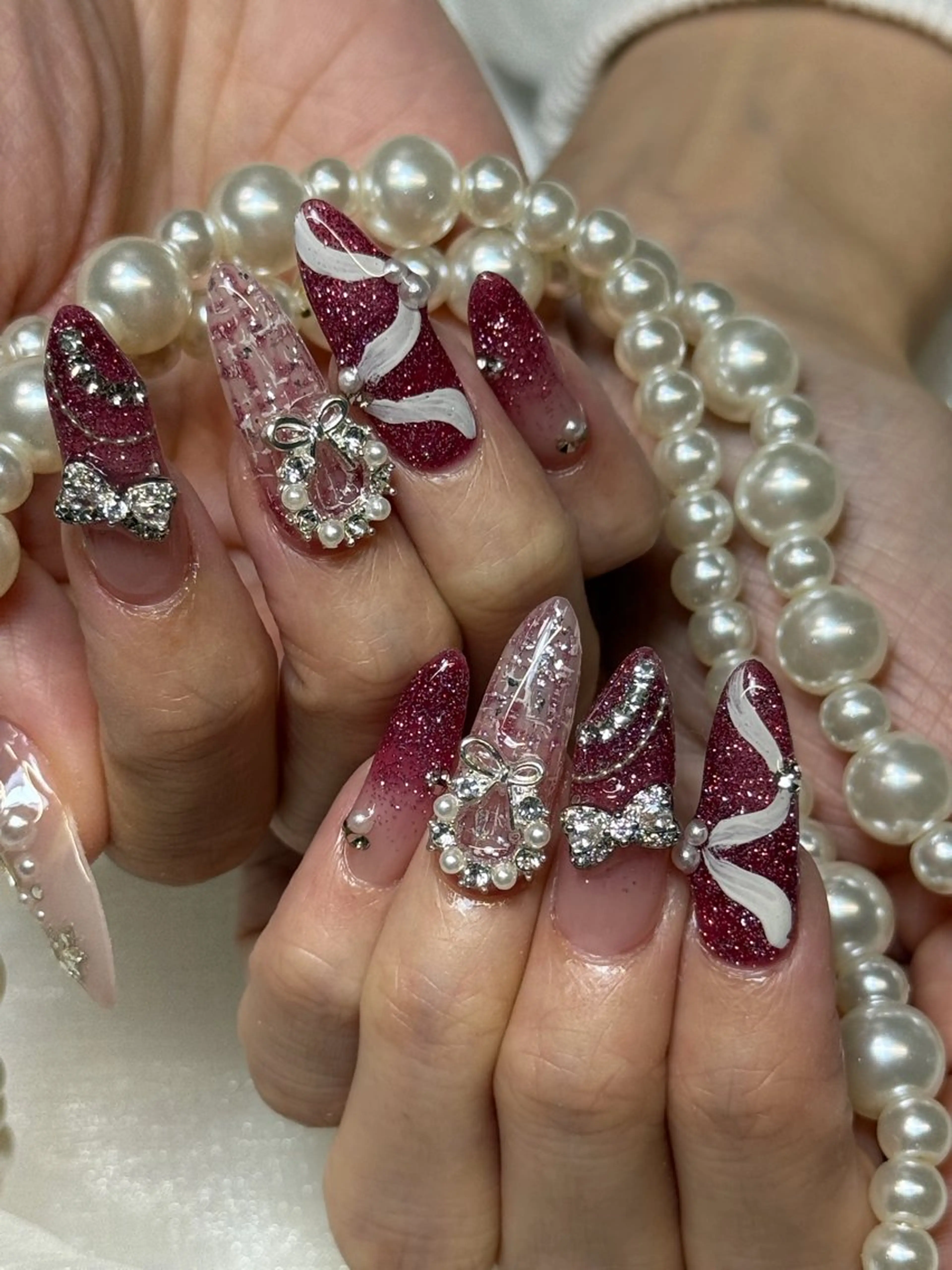 ネイル アートネイル チークネイル 長さ出し マグネットネイル 持ち込み 長出し専門店🎀 HARO💕Nailのネイルデザイン